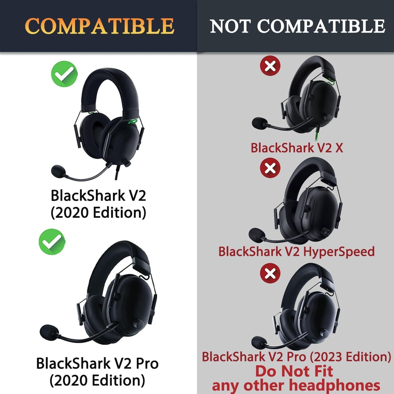 Almohadillas de Gel Refrigerante SOULWIT para Razer BlackShark V2 - Negro