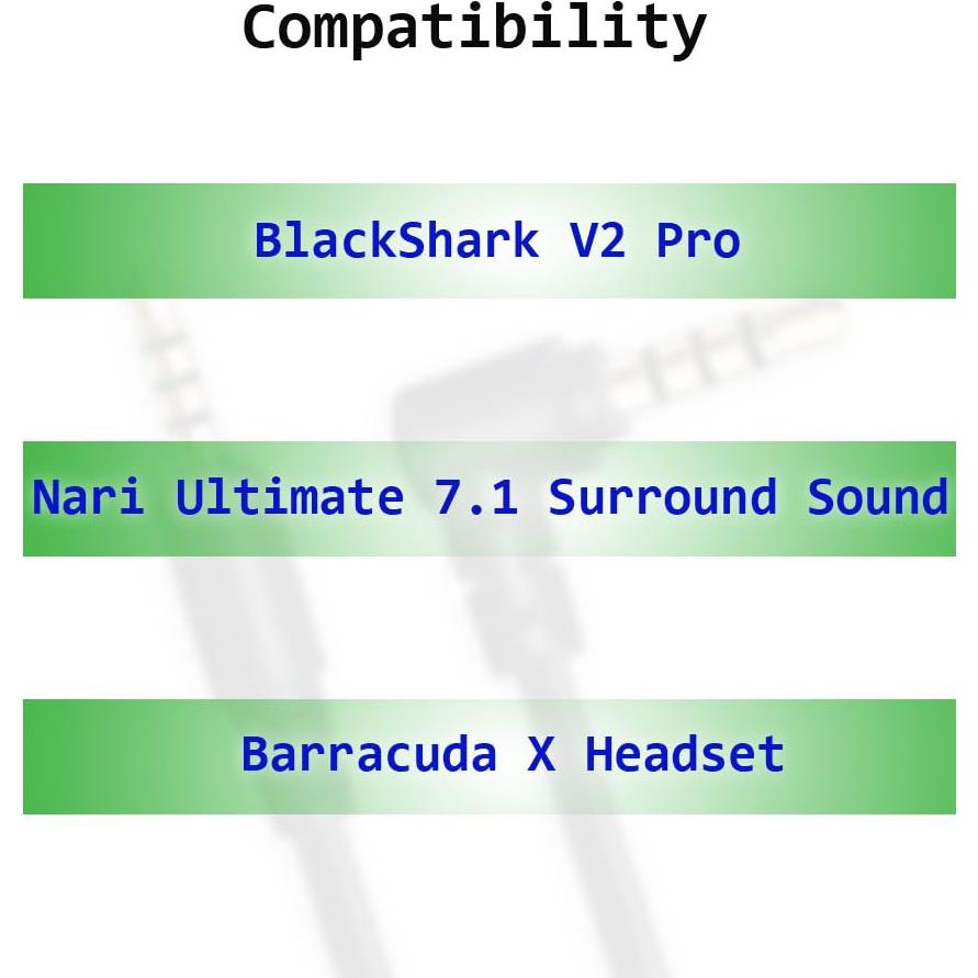 Cable de audio auxiliar Razer BlackShark V2 Pro 1.5m trenzado