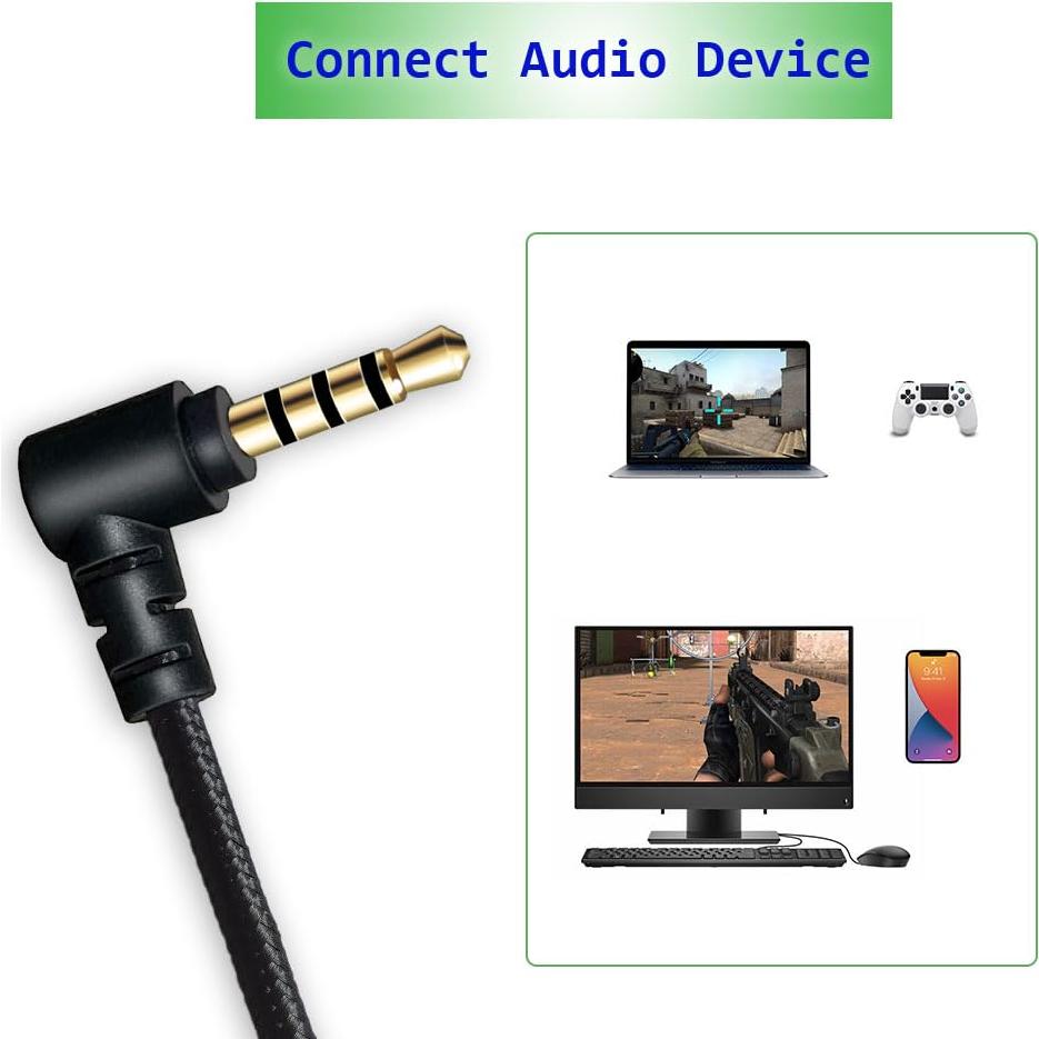 Cable de audio auxiliar Razer BlackShark V2 Pro 1.5m trenzado