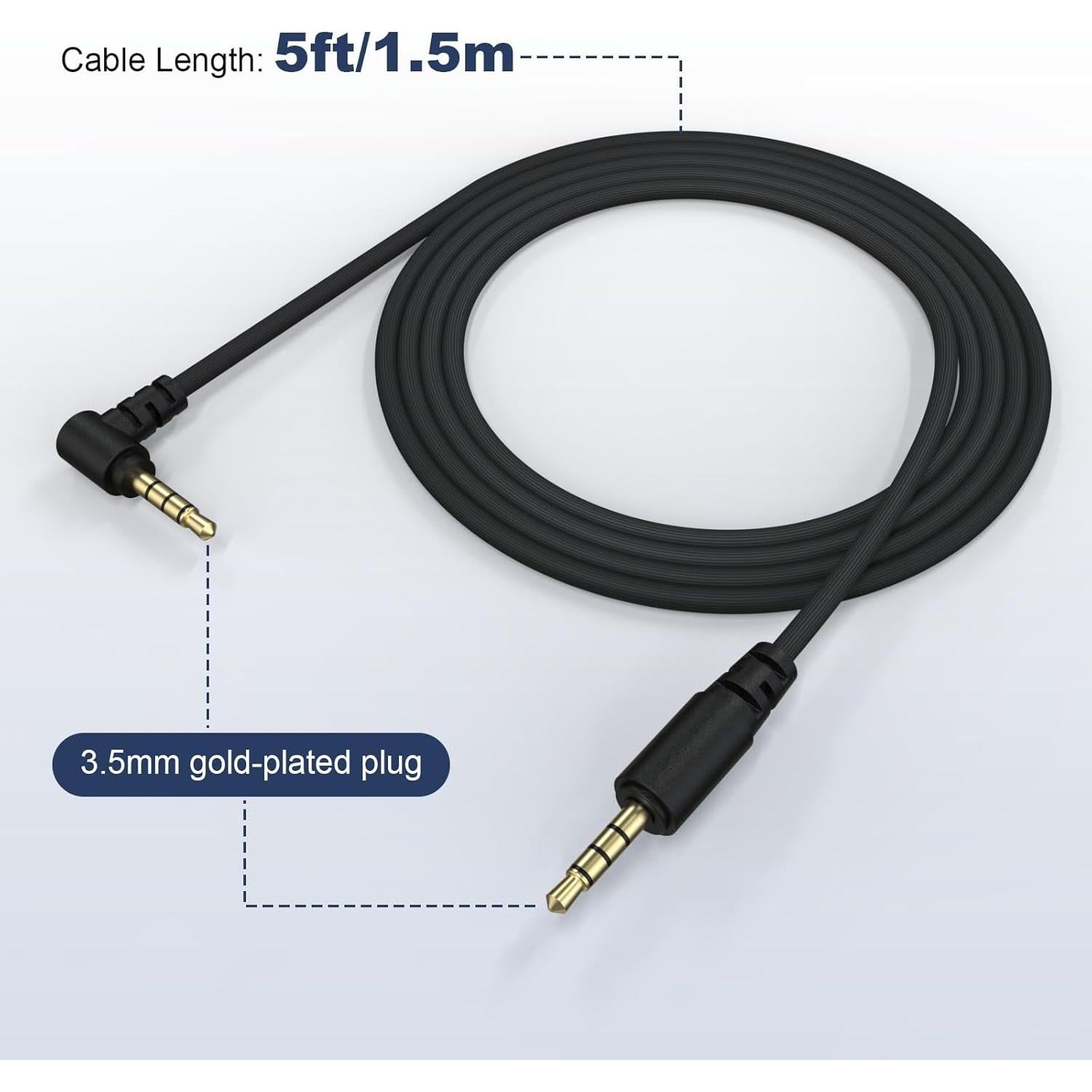 Cable de audio Aux 1.5 m Arzweyk para Razer BlackShark V2 Pro