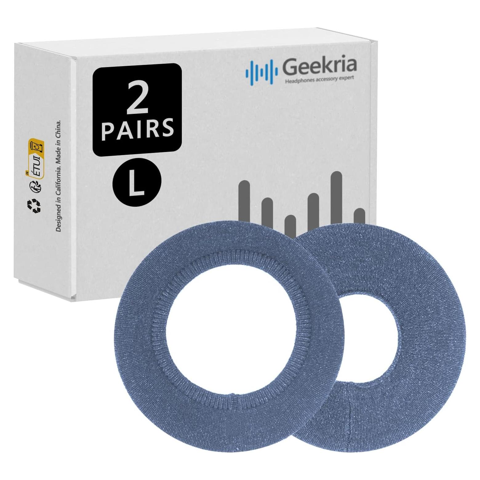 Fundas de Tela Flexibles GEEKRIA para Auriculares - 2 Pares L/ Azul