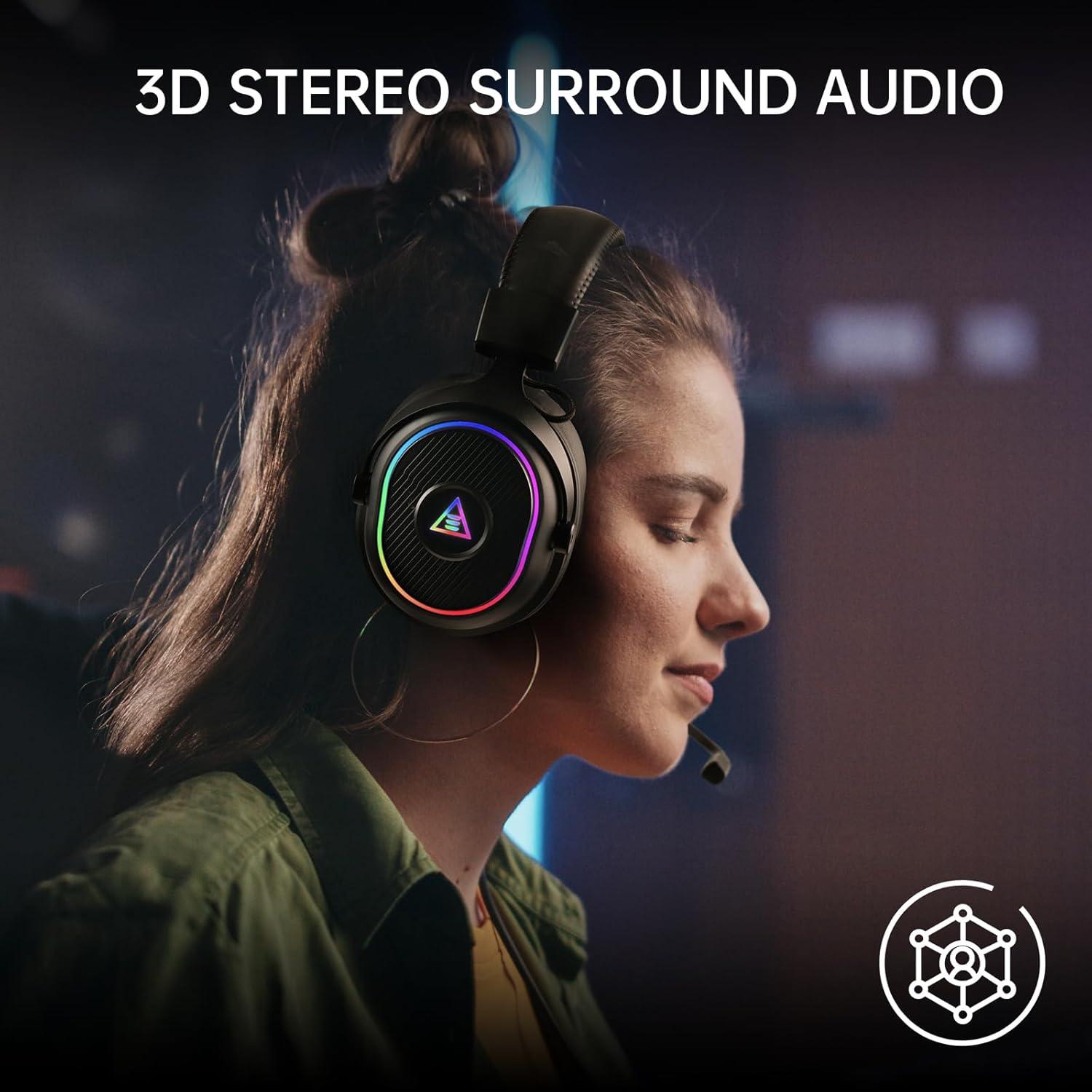 Auriculares Inalámbricos EKSA EM1 BT para Juegos - 50H Batería, RGB