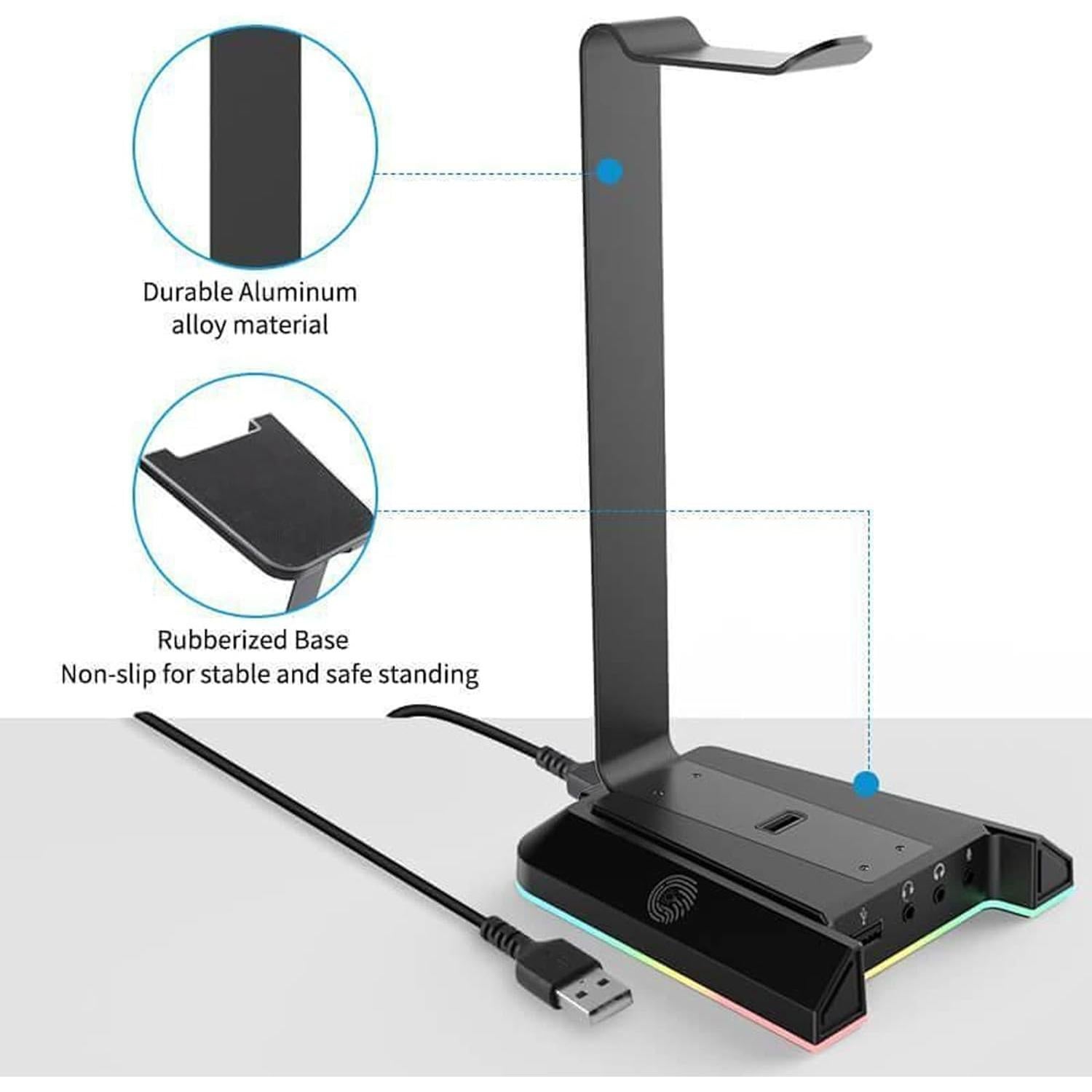 Soporte para Auriculares EKSA W1 RGB con Sonido Envolvente 7.1