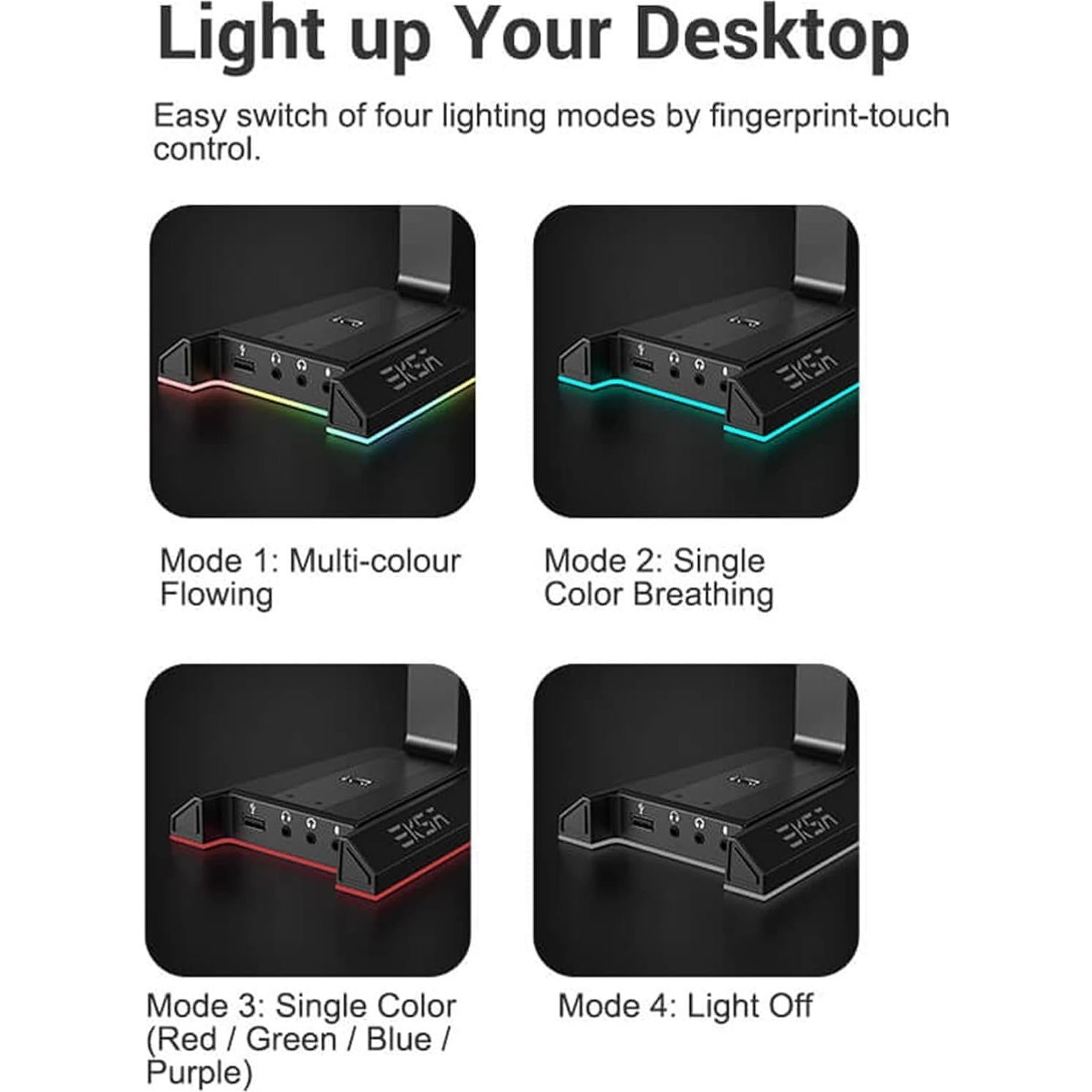 Soporte para Auriculares EKSA W1 RGB con Sonido Envolvente 7.1