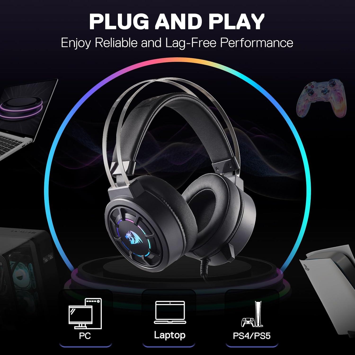 Auriculares Redragon H314 RGB para Juegos con Cable 40mm