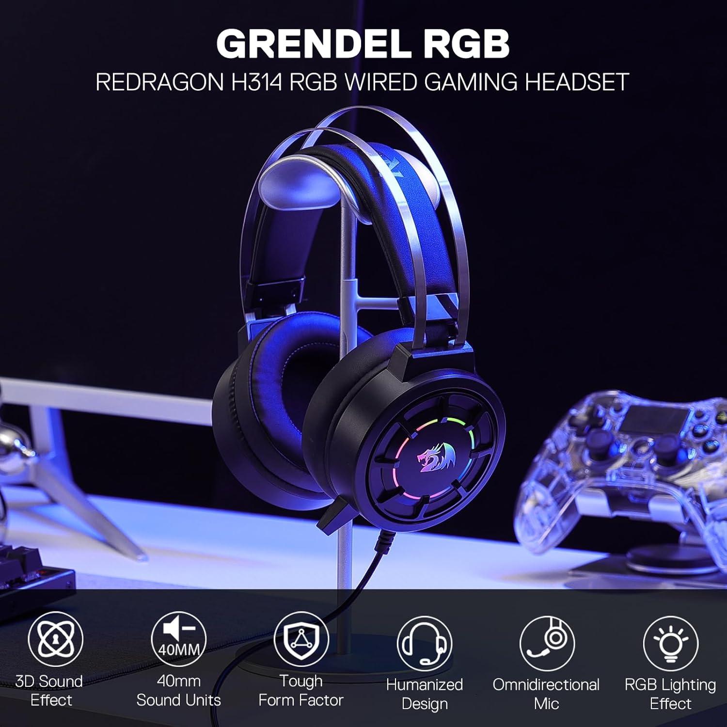 Auriculares Redragon H314 RGB para Juegos con Cable 40mm