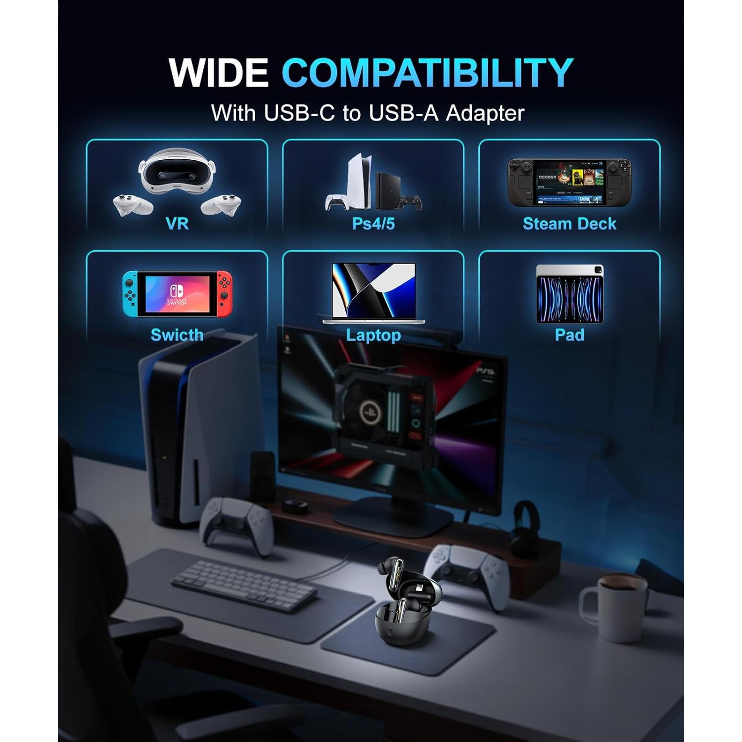 Auriculares Inalámbricos ONIKUMA TX610 con Cancelación de Ruido