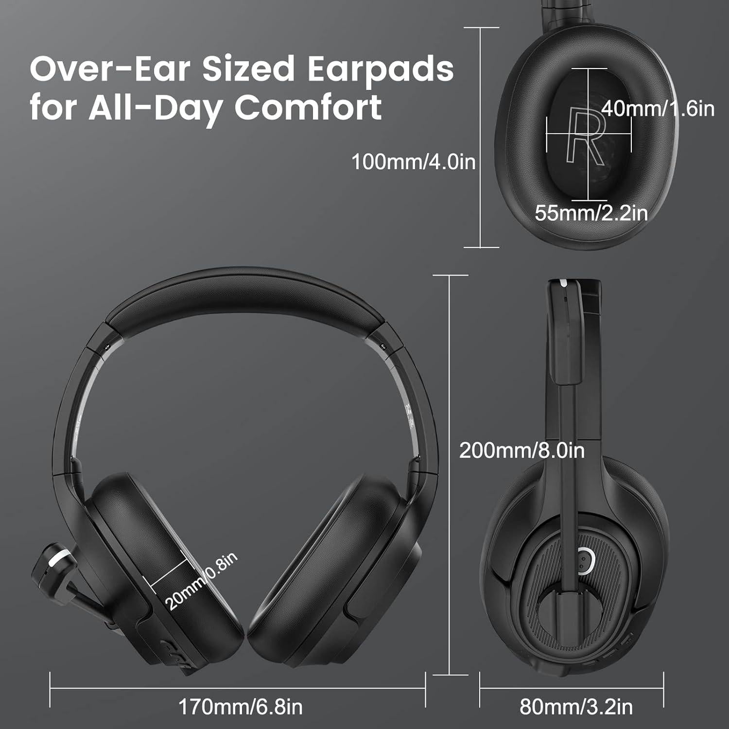 Auriculares Bluetooth EKSA H6-A03 con Micrófono y Cancelación de Ruido