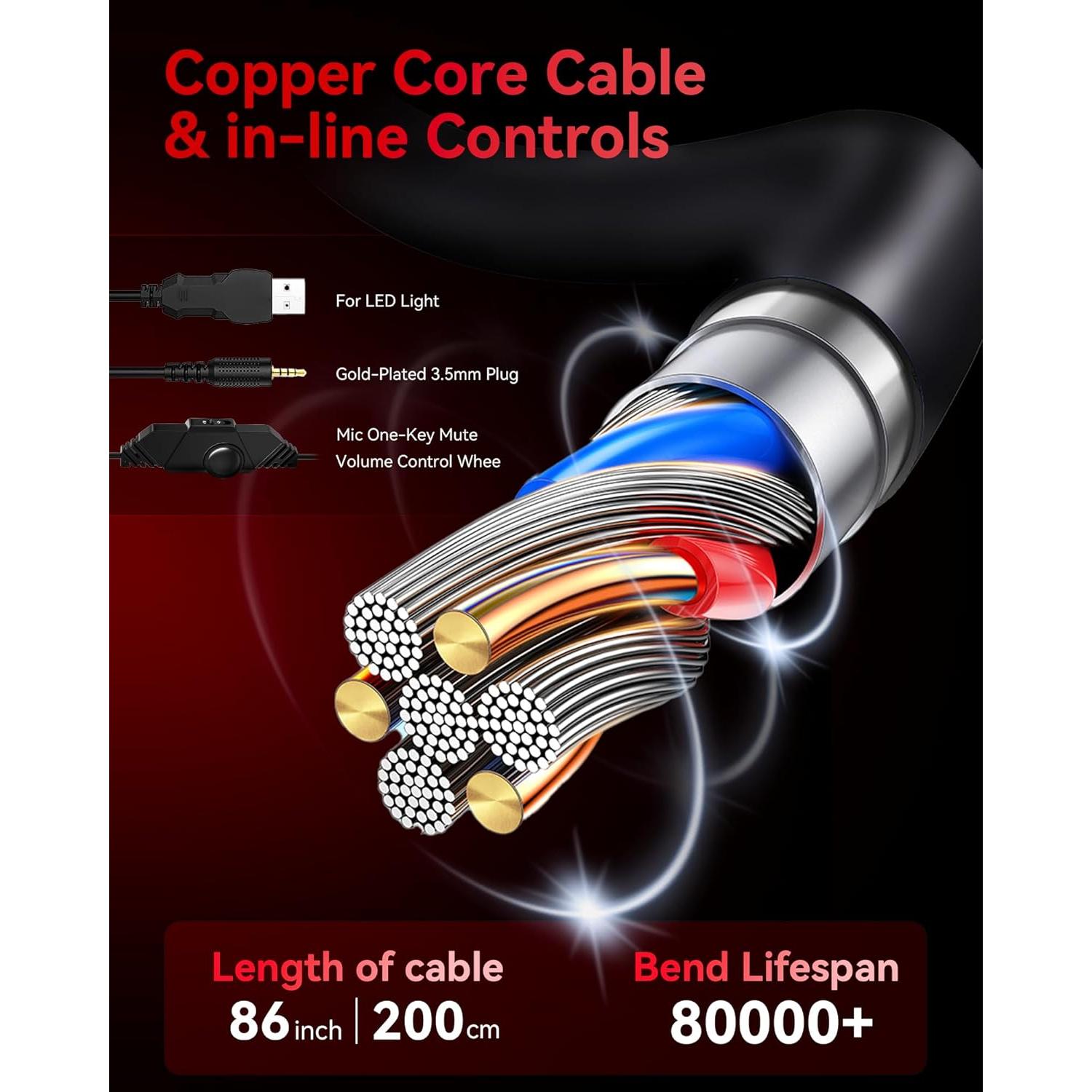 Auriculares Gaming Voistek V9 Rojo con Micrófono 50mm