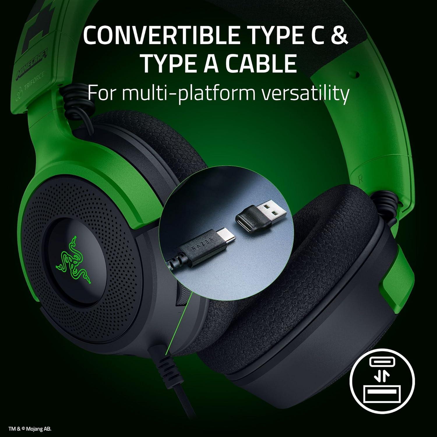 Auriculares Razer Kraken V4 X Edición Minecraft USB 40mm