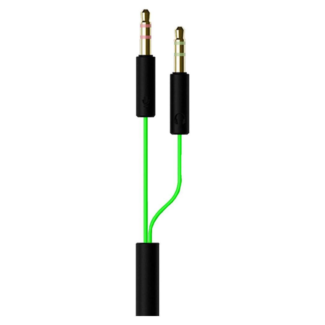 Cable Divisor de Auriculares 3.5mm BUTIAO Y Verde 11.43cm