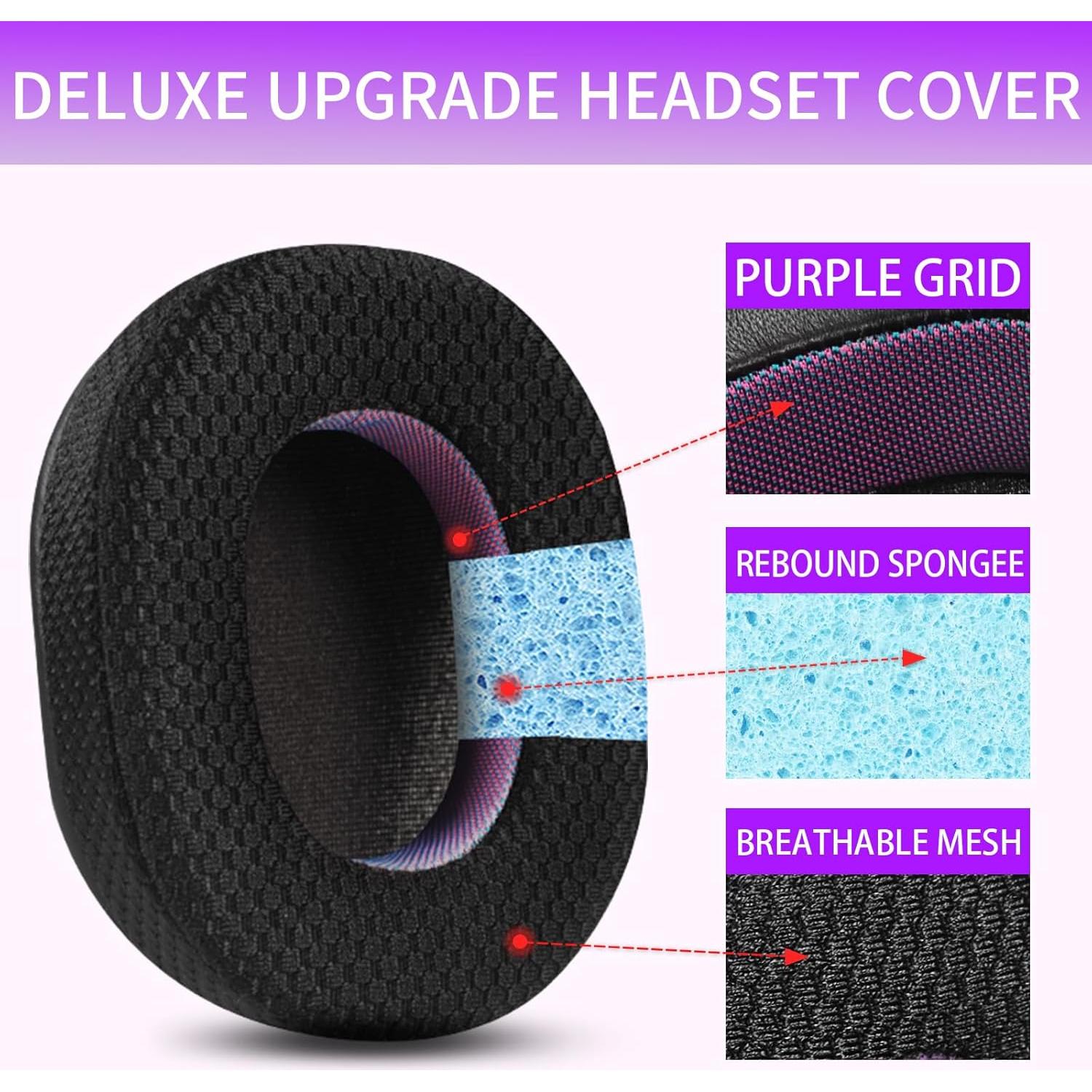 Almohadillas de Repuesto Jomwag Malla Transpirable para Razer Kraken V2 SE