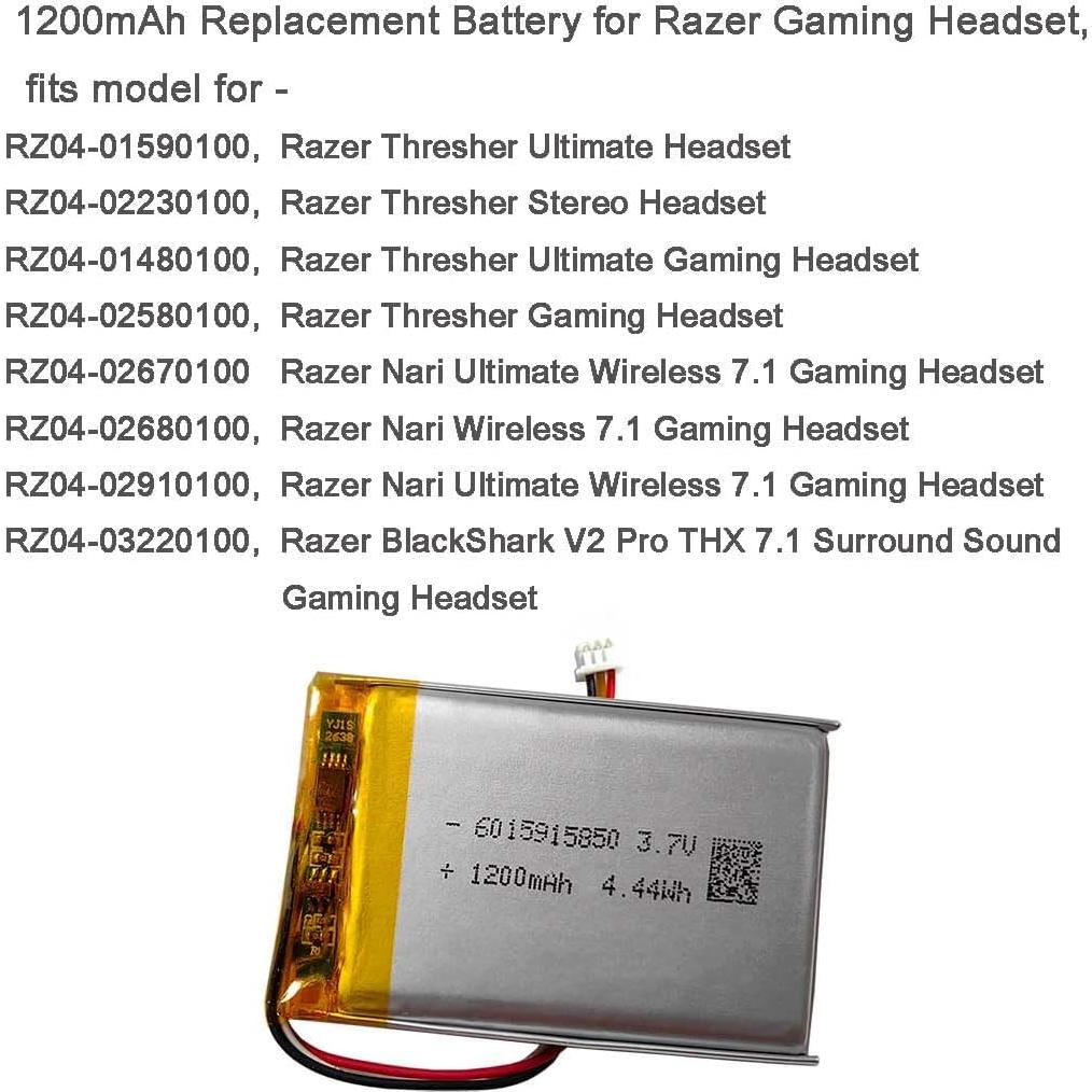 Batería de Reemplazo 1200mAh AOLIKES para Auriculares Razer