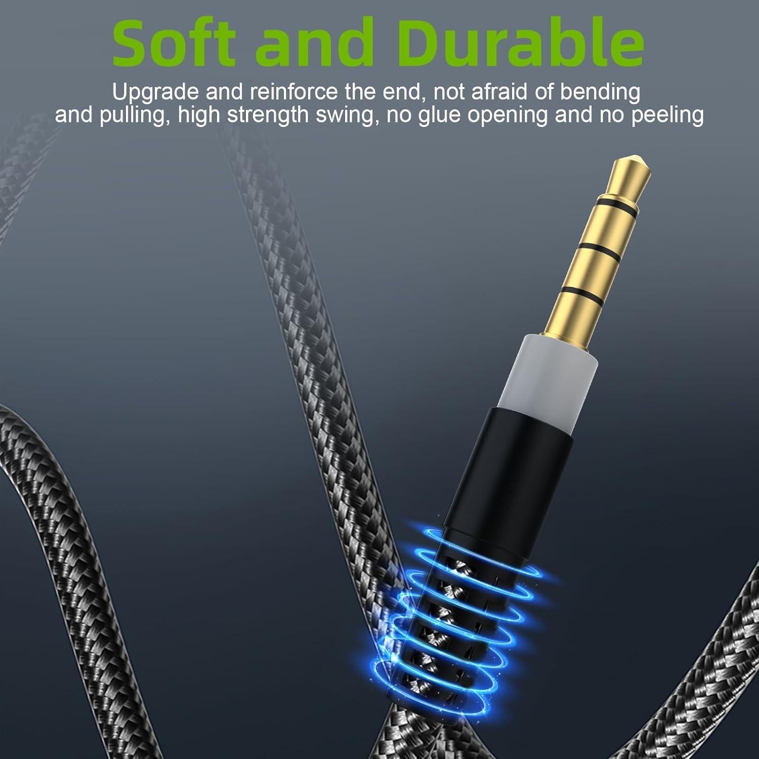 Cable de audio 3.5mm Saipomor para auriculares Kingston Hyperx Cloud Alpha y Mix 1.52m