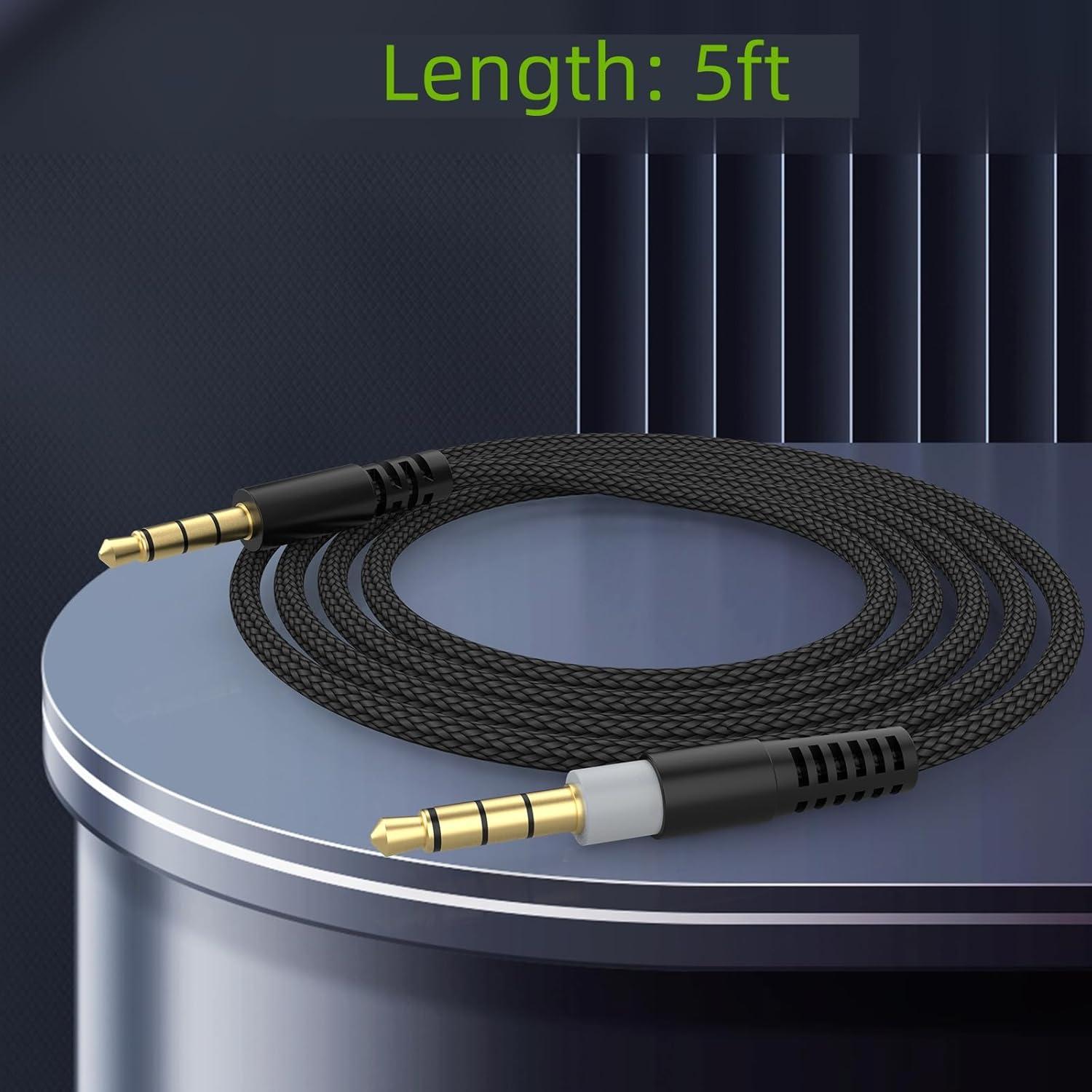 Cable de audio 3.5mm Saipomor para auriculares Kingston Hyperx Cloud Alpha y Mix 1.52m