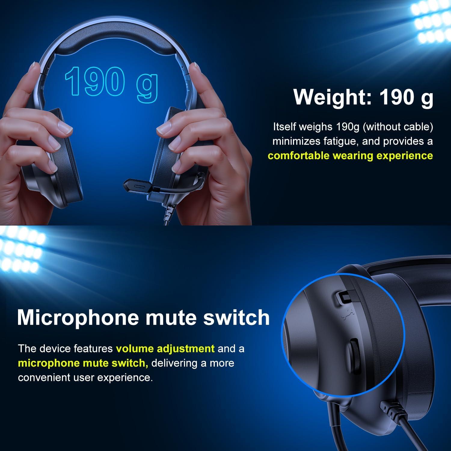 Auriculares Gaming YOTMS H-7 con Sonido 7.1 y Micrófono