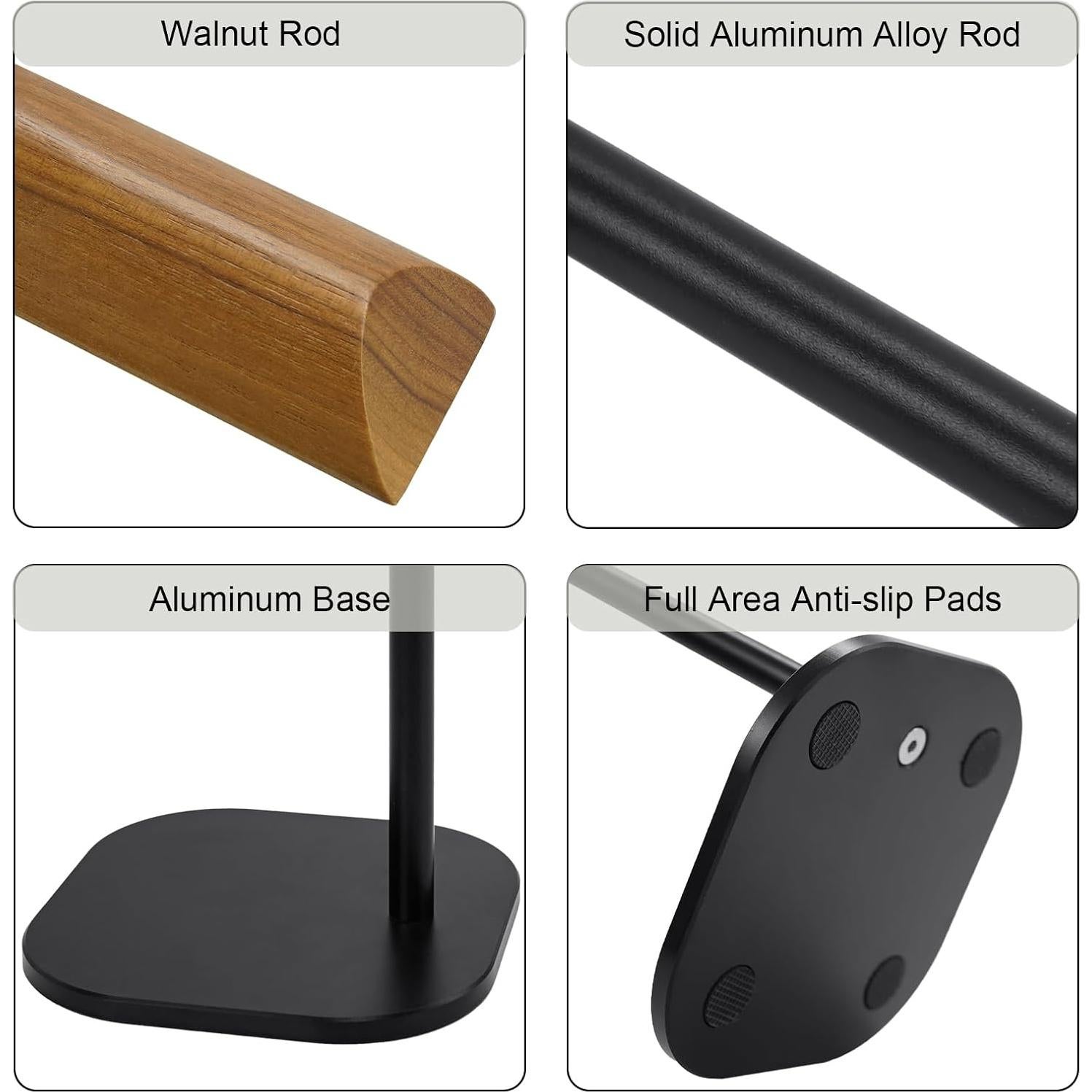 Soporte para Auriculares GEVO de Madera de Nogal y Aluminio