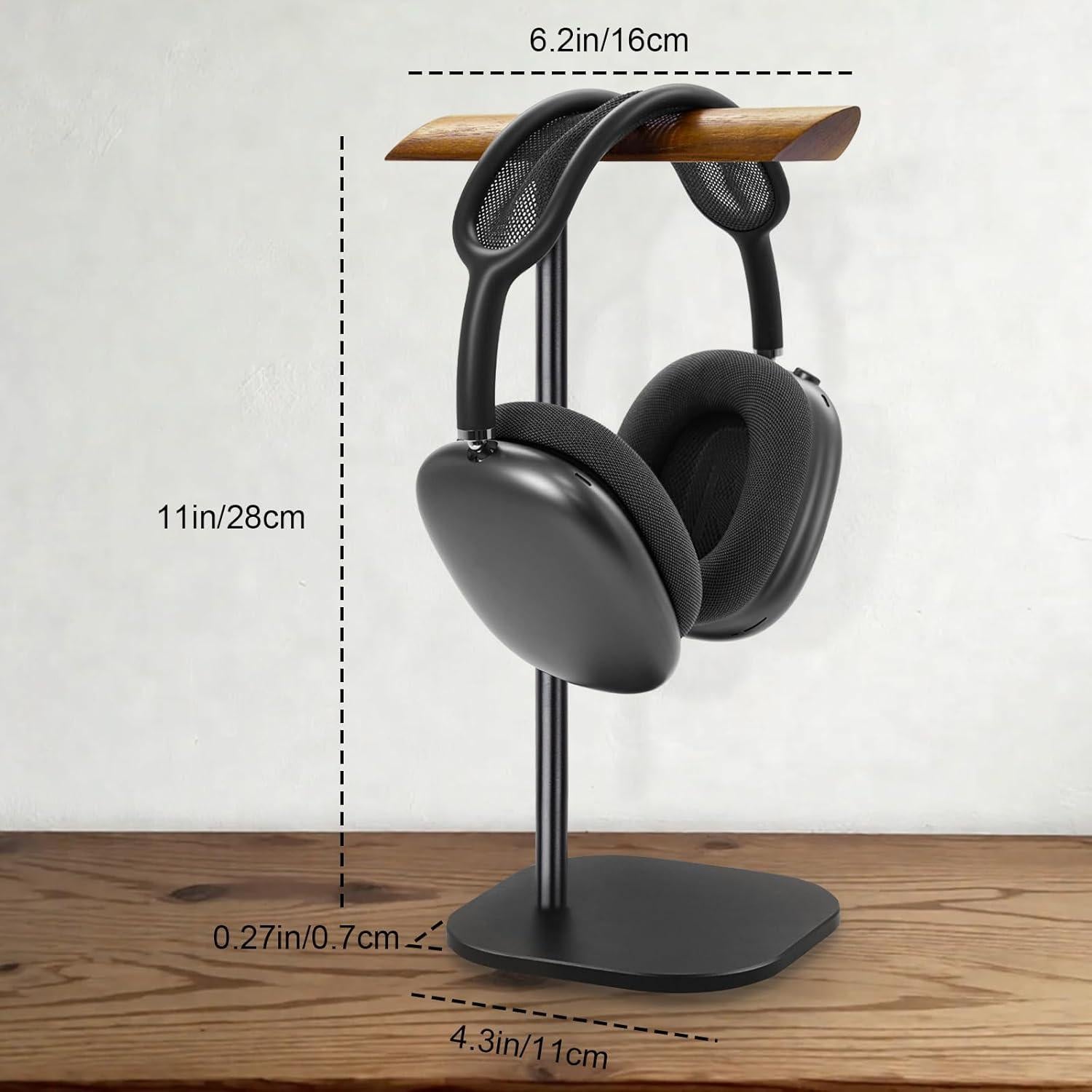 Soporte para Auriculares GEVO de Madera de Nogal y Aluminio