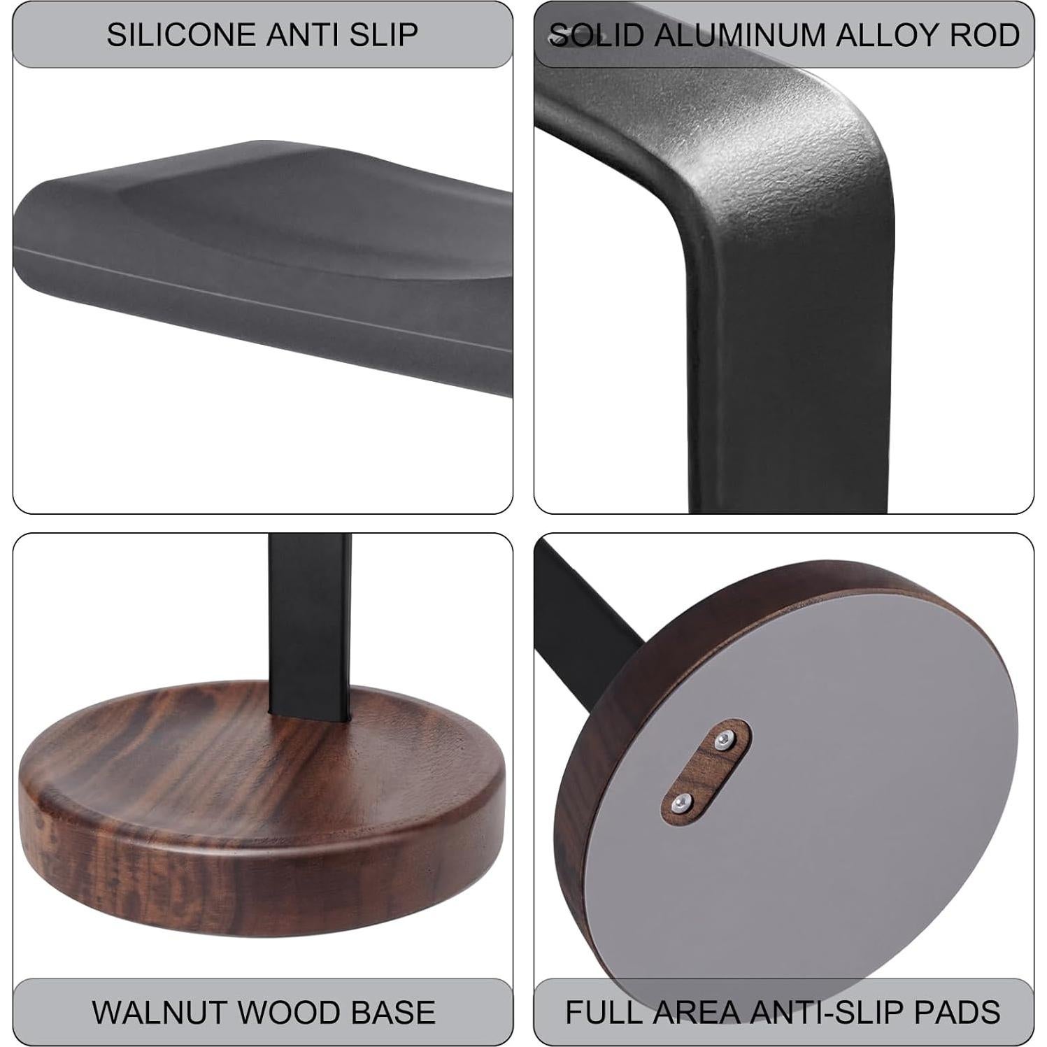 Soporte para Auriculares GEVO de Madera y Aluminio Universal