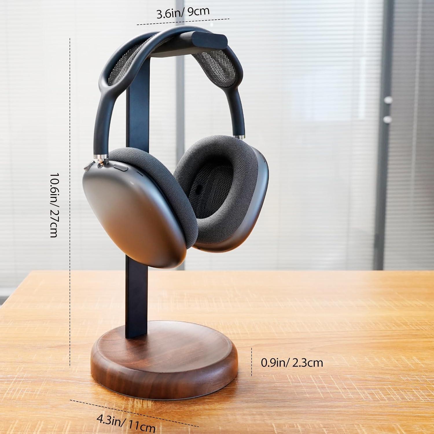 Soporte para Auriculares GEVO de Madera y Aluminio Universal