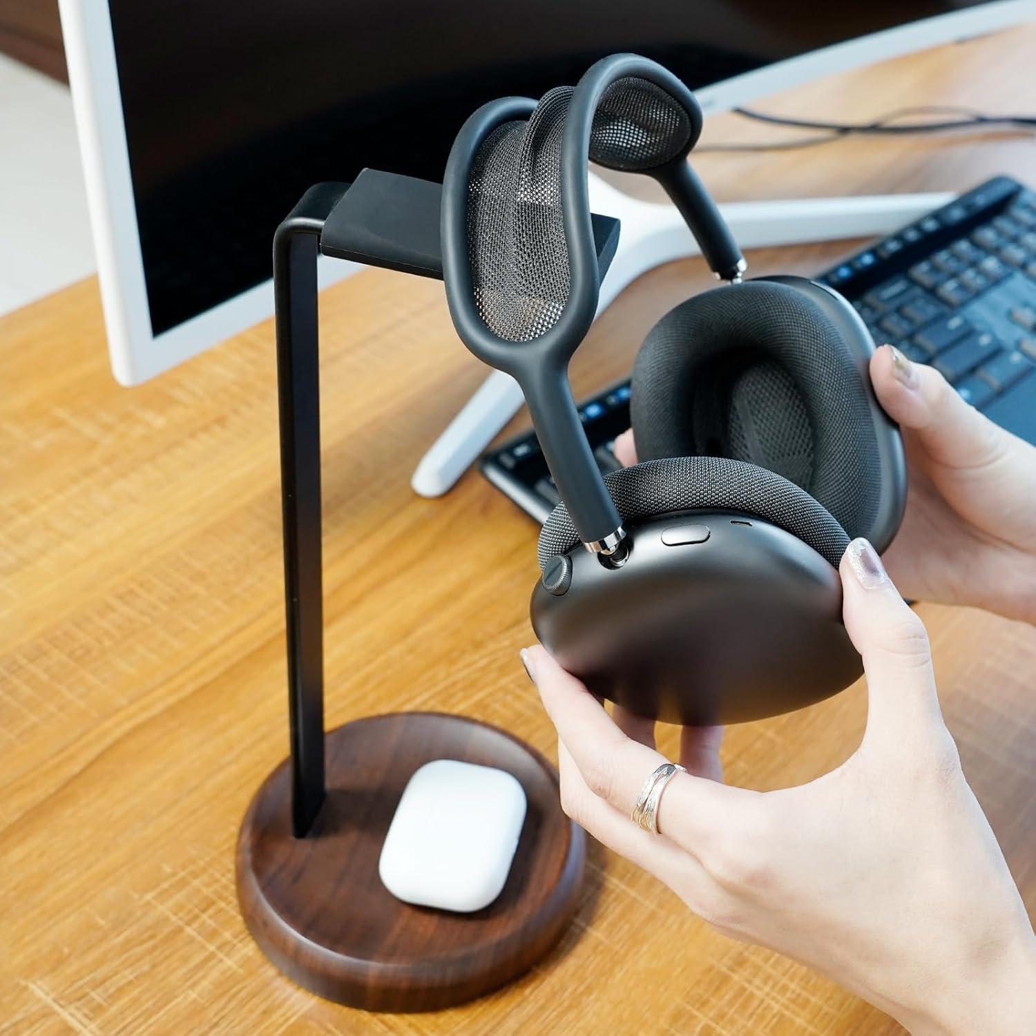 Soporte para Auriculares GEVO de Madera y Aluminio Universal