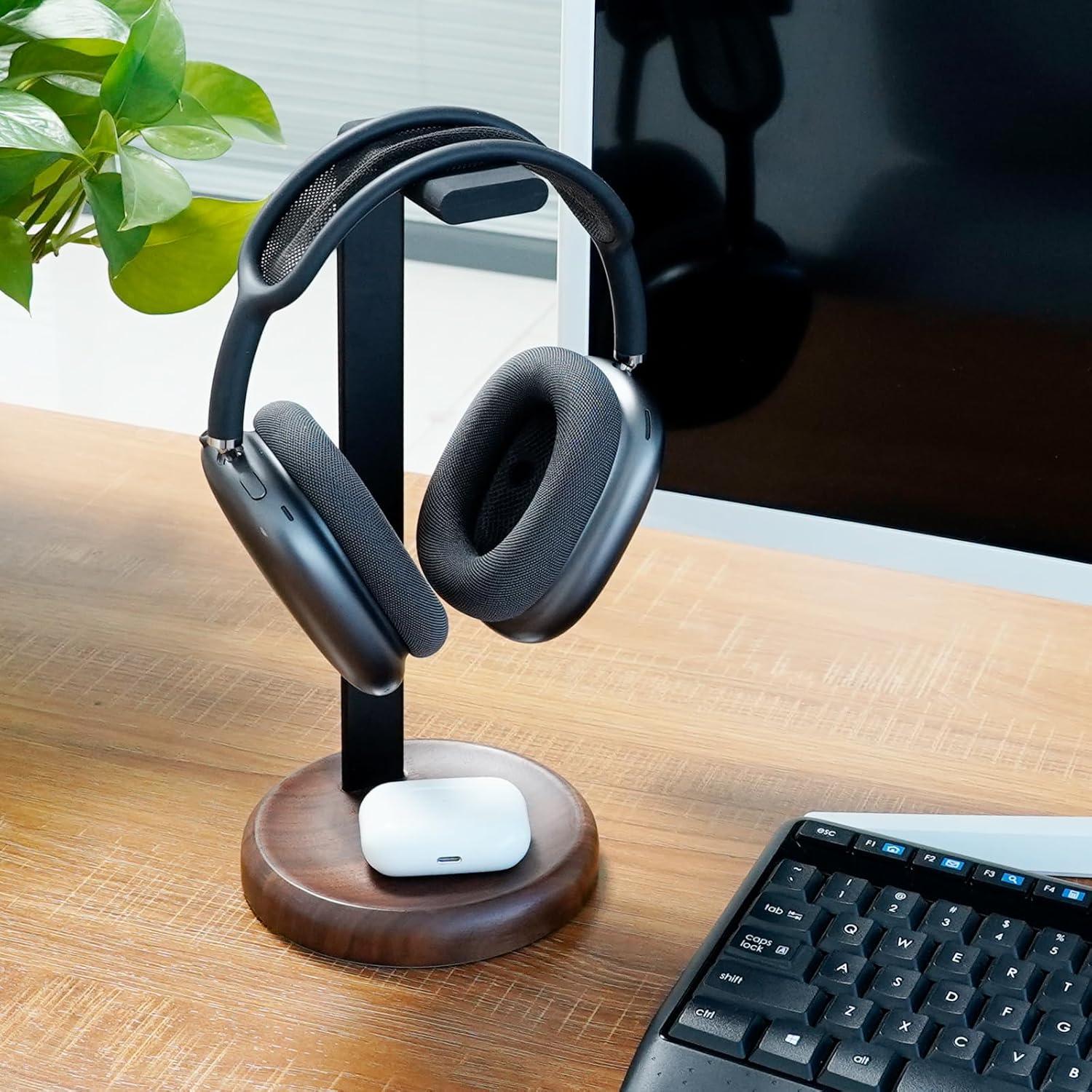 Soporte para Auriculares GEVO de Madera y Aluminio Universal