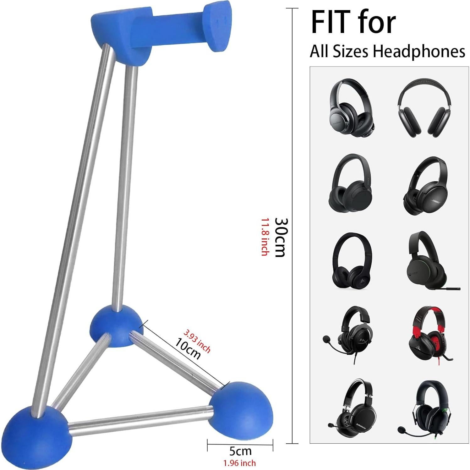 Soporte para Auriculares AJKTGHGE Azul, Diseño Trípode Estable