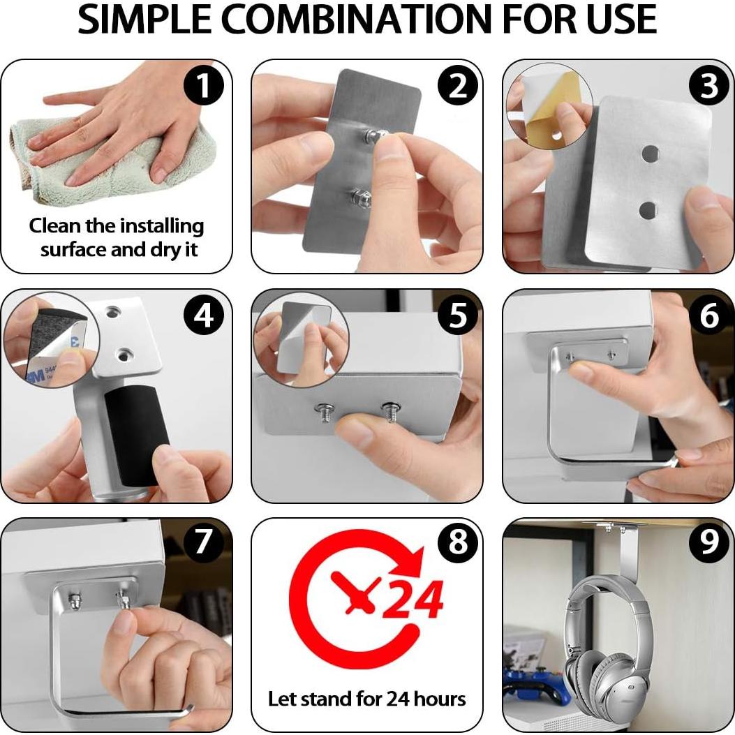 Soporte de Pared para Auriculares GEEKRIA Negro 2 Pcs