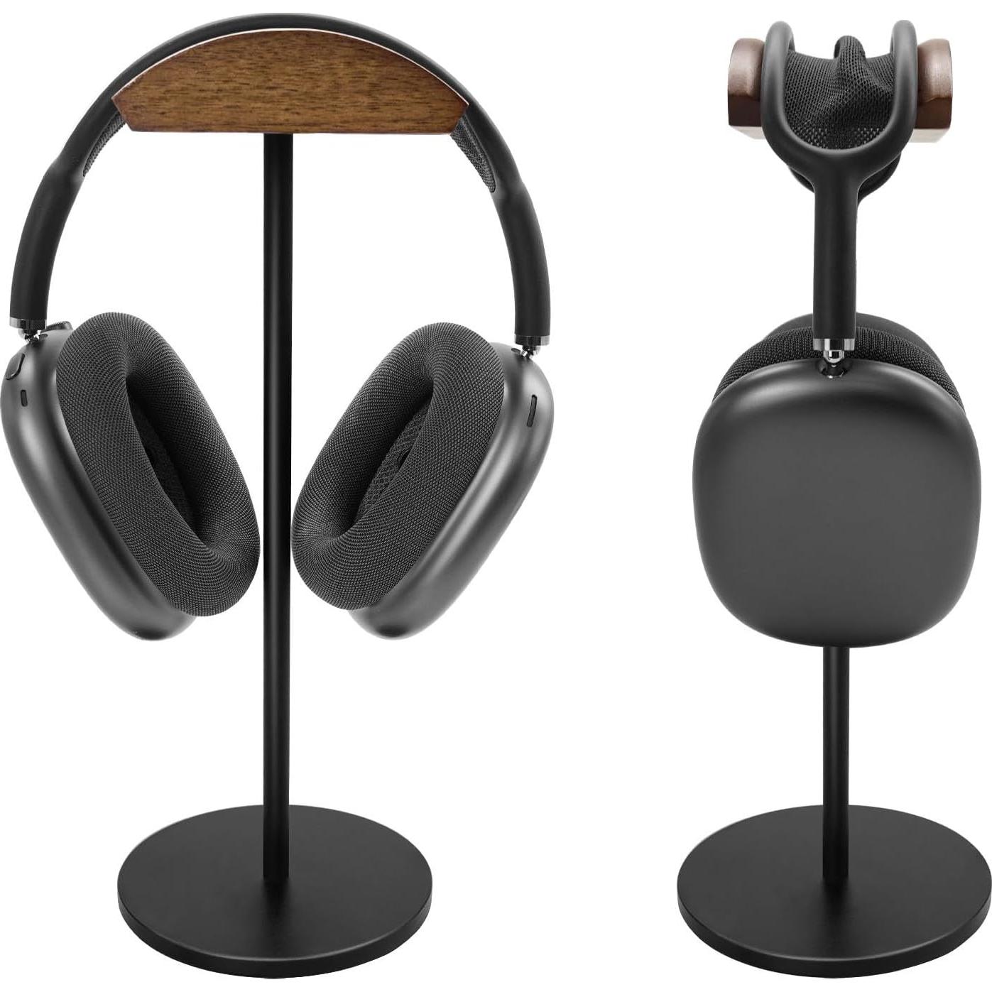 Soporte para Auriculares GEVO de Madera de Nogal y Aluminio