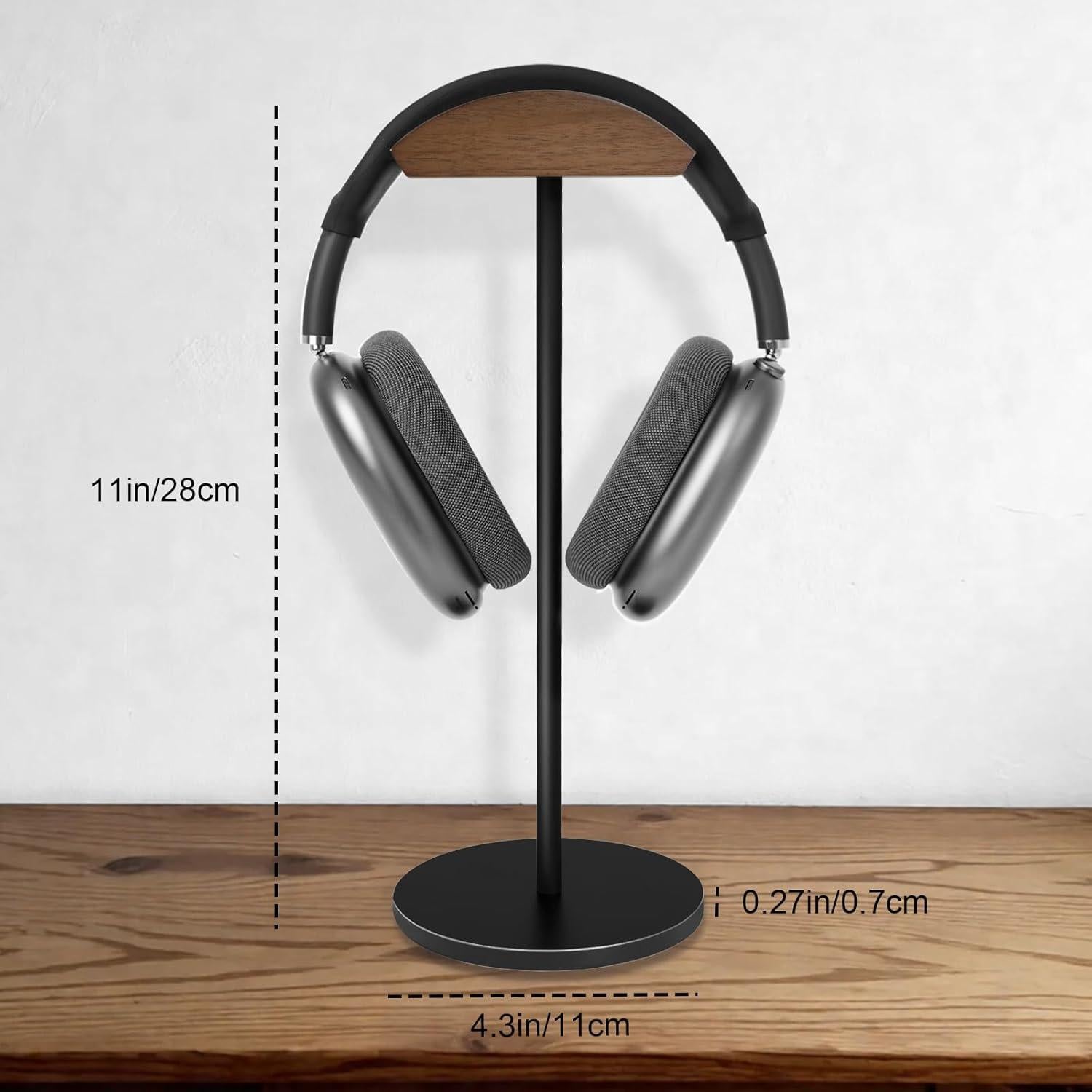Soporte para Auriculares GEVO de Madera de Nogal y Aluminio