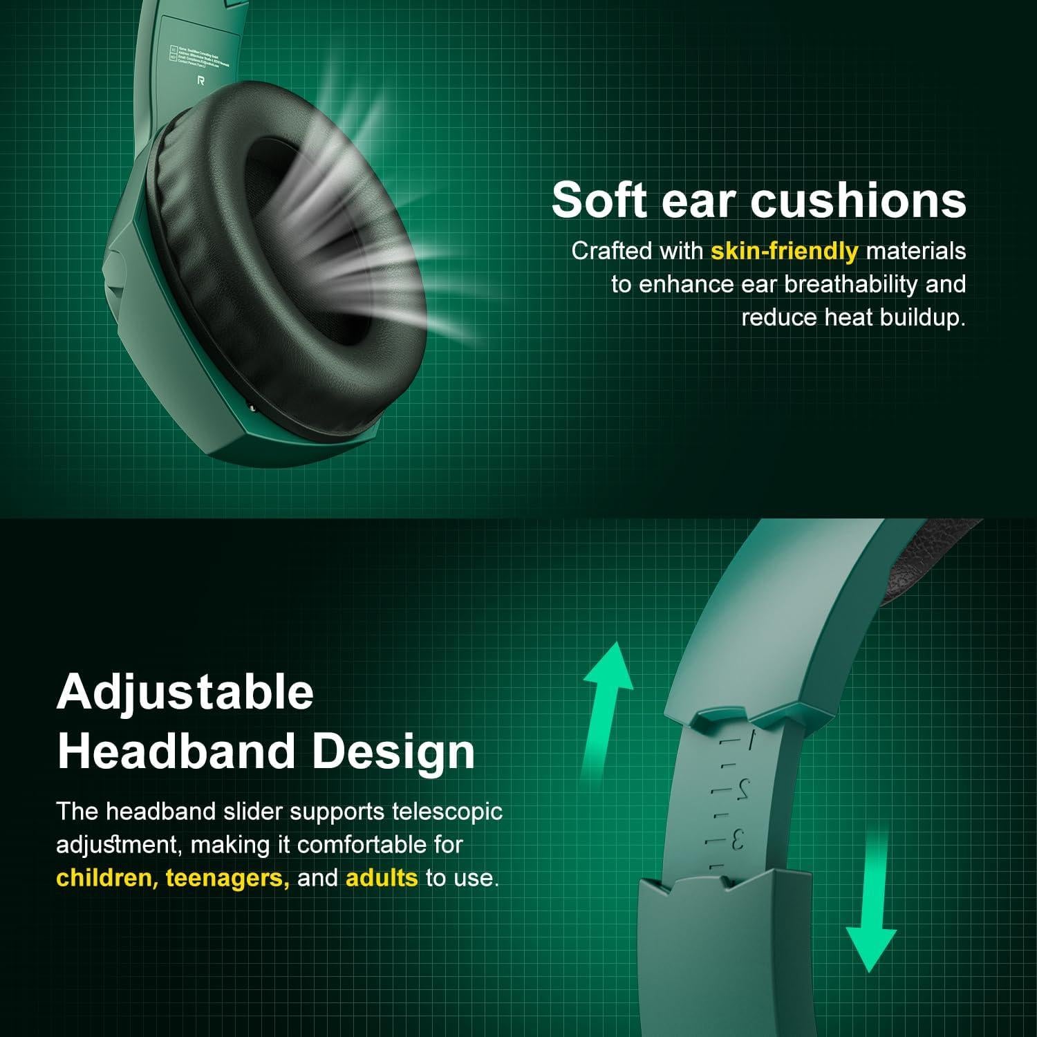 Auriculares Gaming YOTMS H-4 Verde 7.1 PS5 PS4 PC