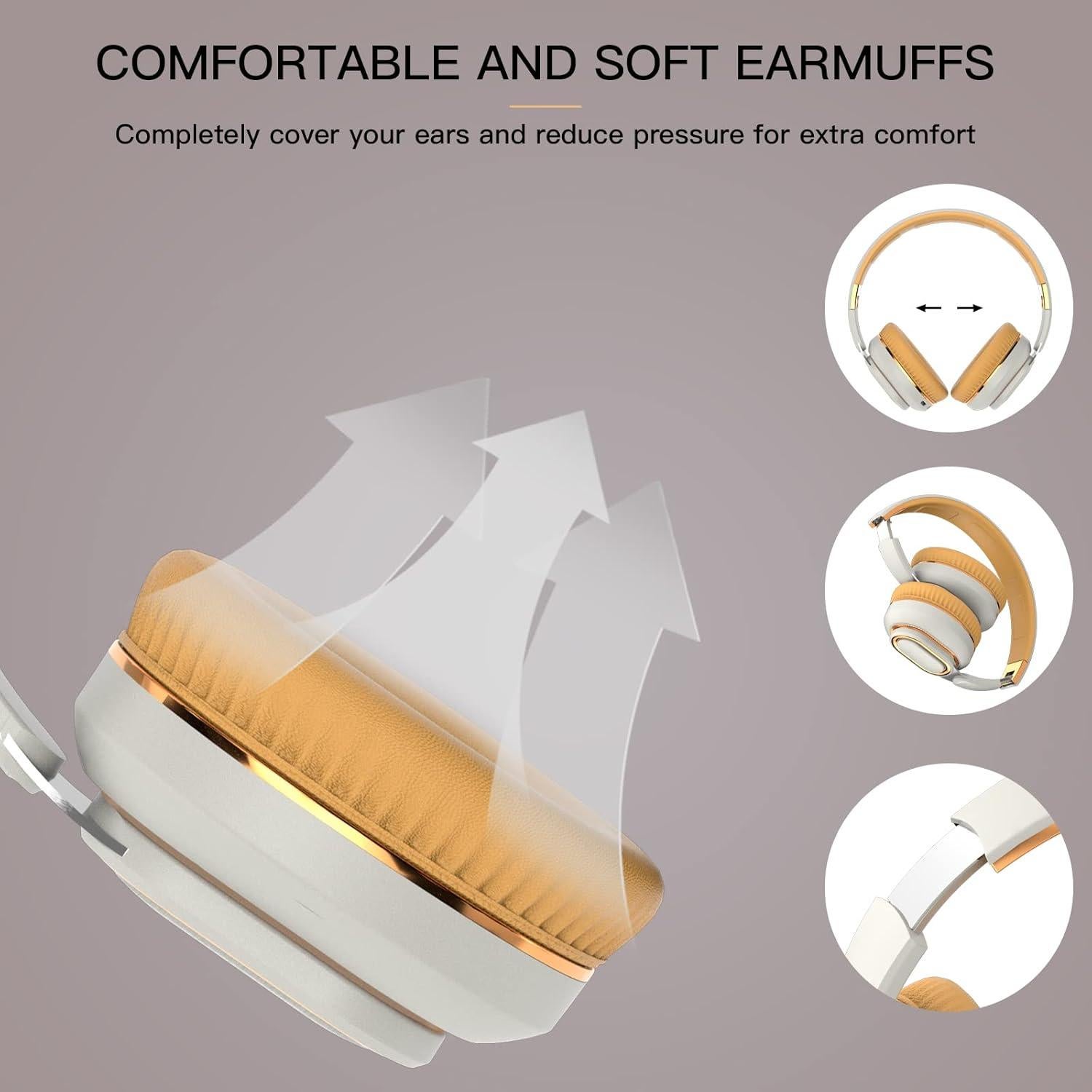 Auriculares Bluetooth H7 Plegables Inalámbricos y con Cable - Blanco Off