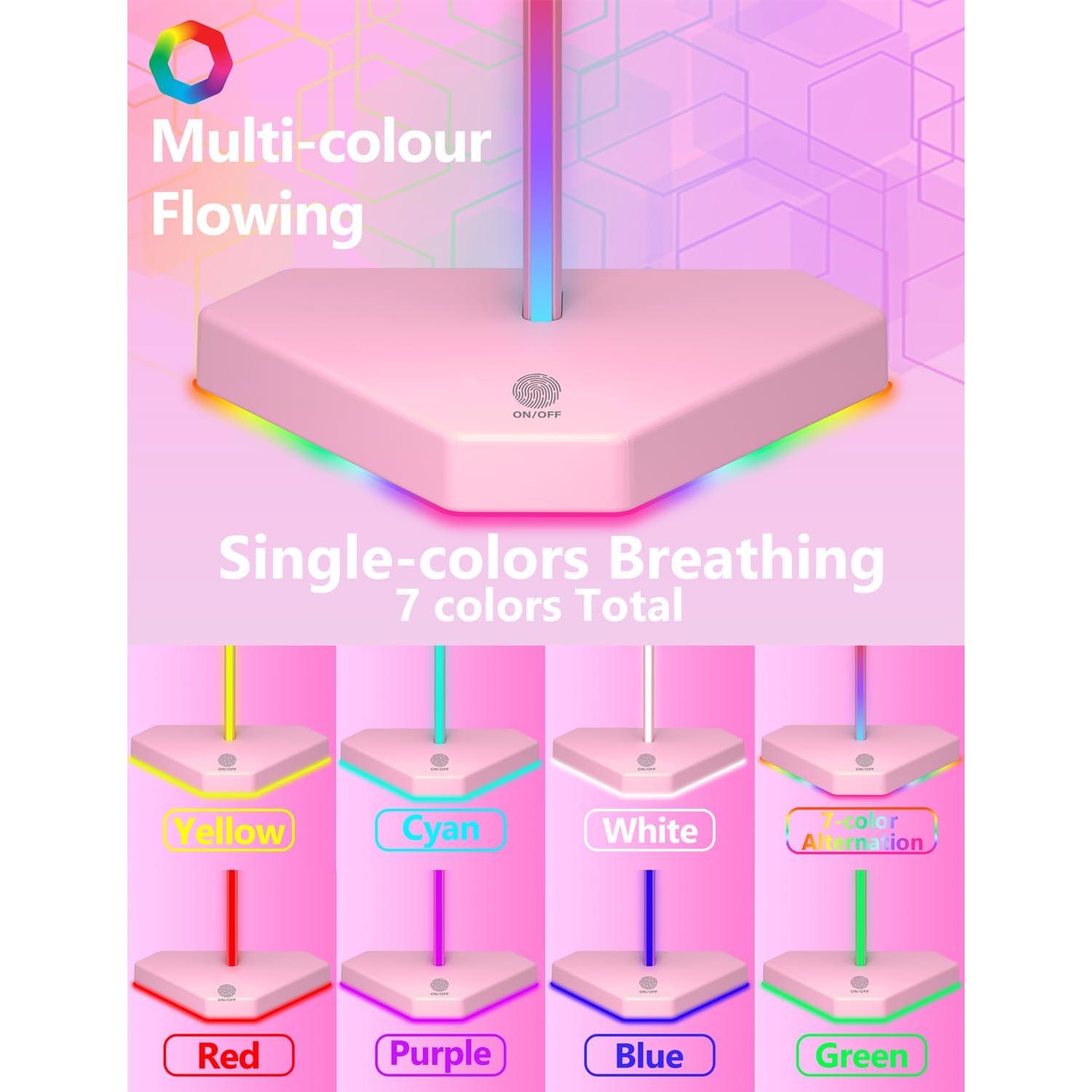 Soporte para Auriculares RGB Dongguan HS01 con 1 USB-C y 3 Tipo-C