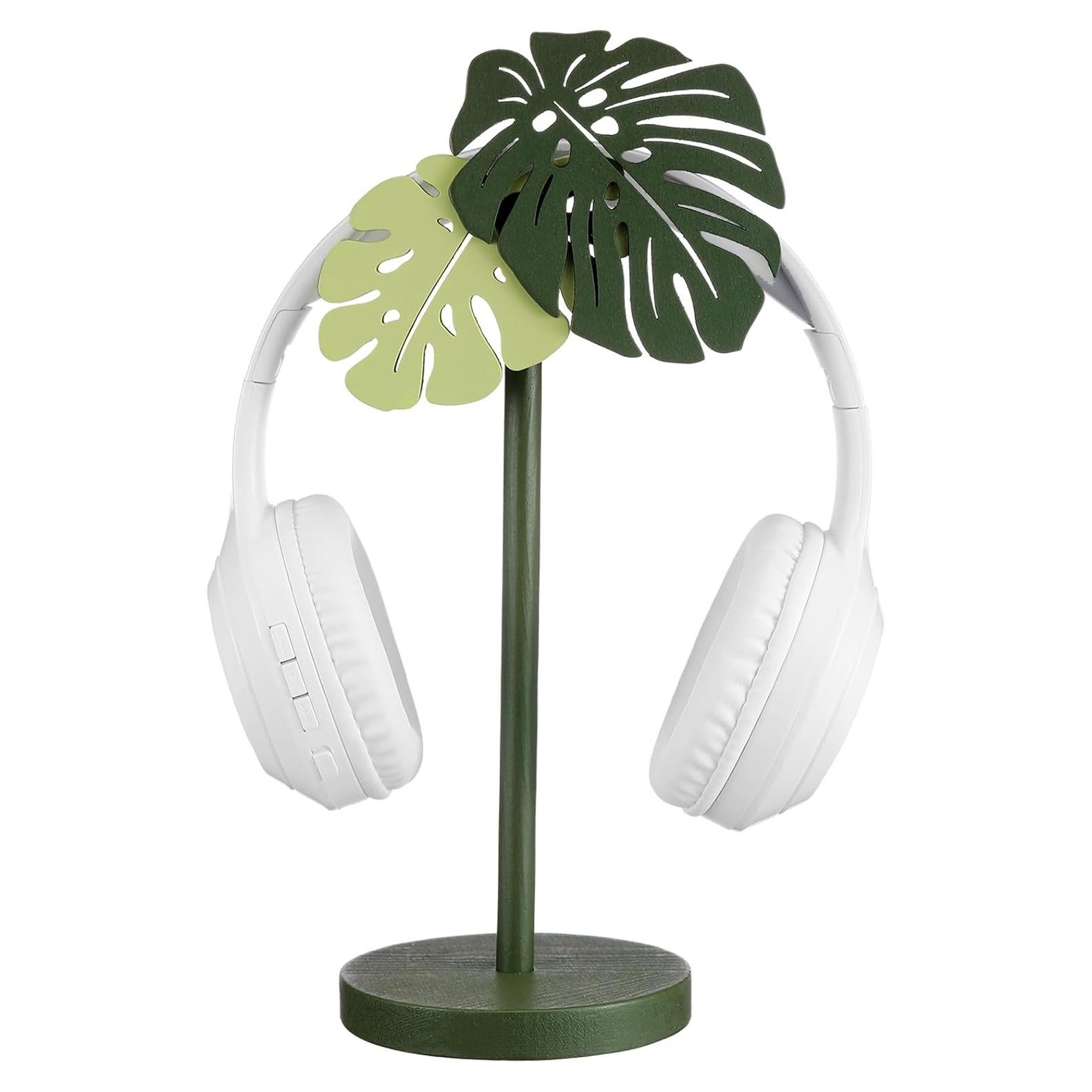 Soporte de Auriculares Yookeer Monstera de Madera 25x12cm
