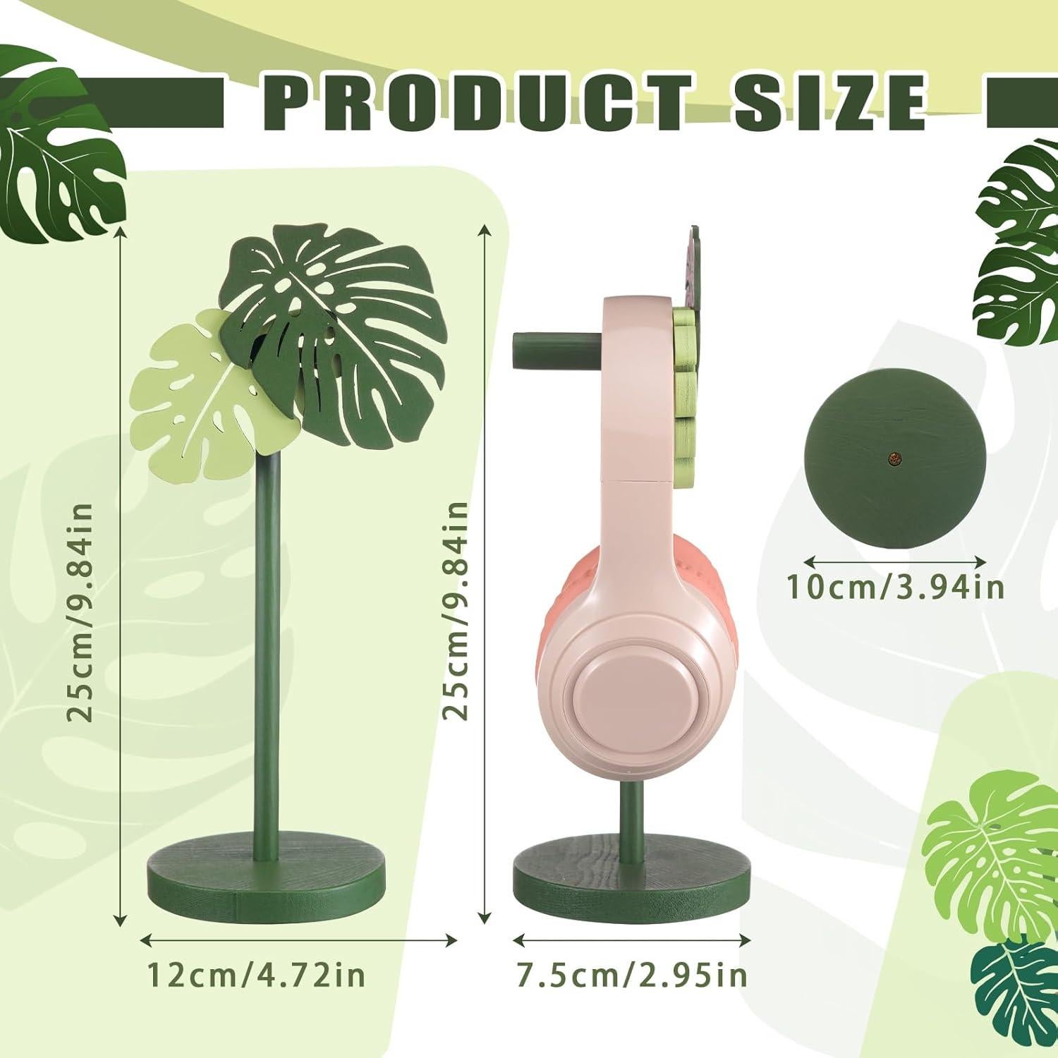 Soporte de Auriculares Yookeer Monstera de Madera 25x12cm