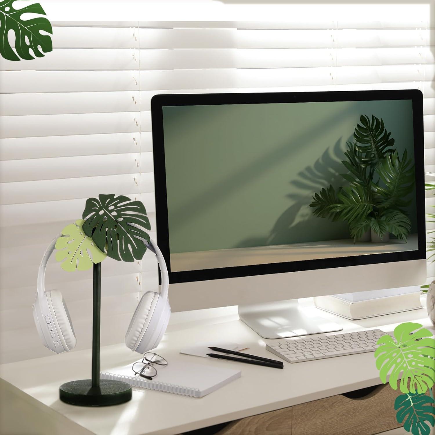 Soporte de Auriculares Yookeer Monstera de Madera 25x12cm