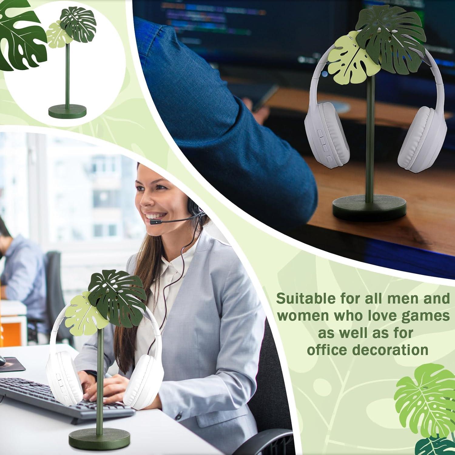 Soporte de Auriculares Yookeer Monstera de Madera 25x12cm