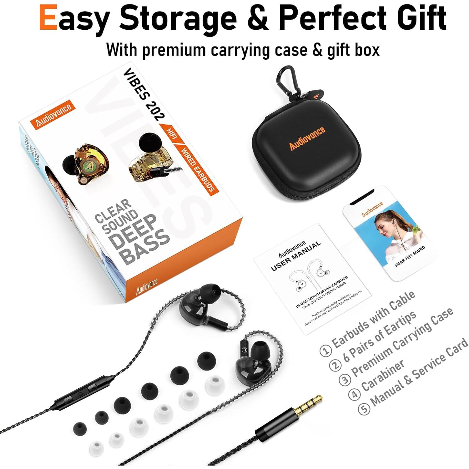 Auriculares Vibes 202M HiFi con Cable 3.5mm - Sonido Aislante