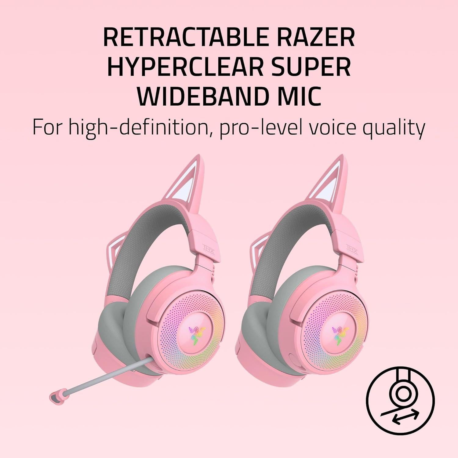 Auriculares Gaming Inalámbricos Razer Kraken Kitty V3 Pro Rosa