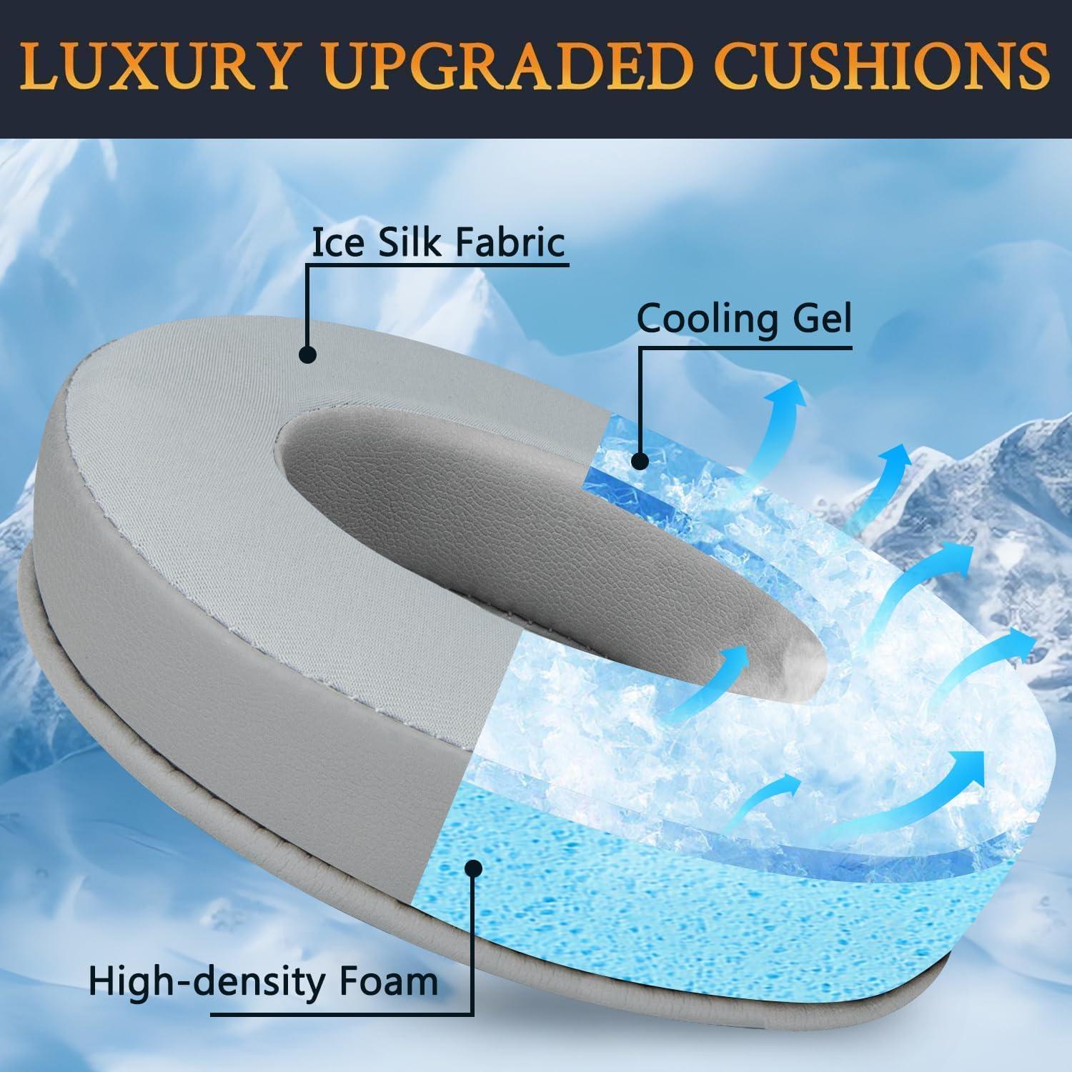 Almohadillas de Gel Refrigerante SOULWIT para Auriculares Razer Blackshark V2 X/Hyperspeed - Gris