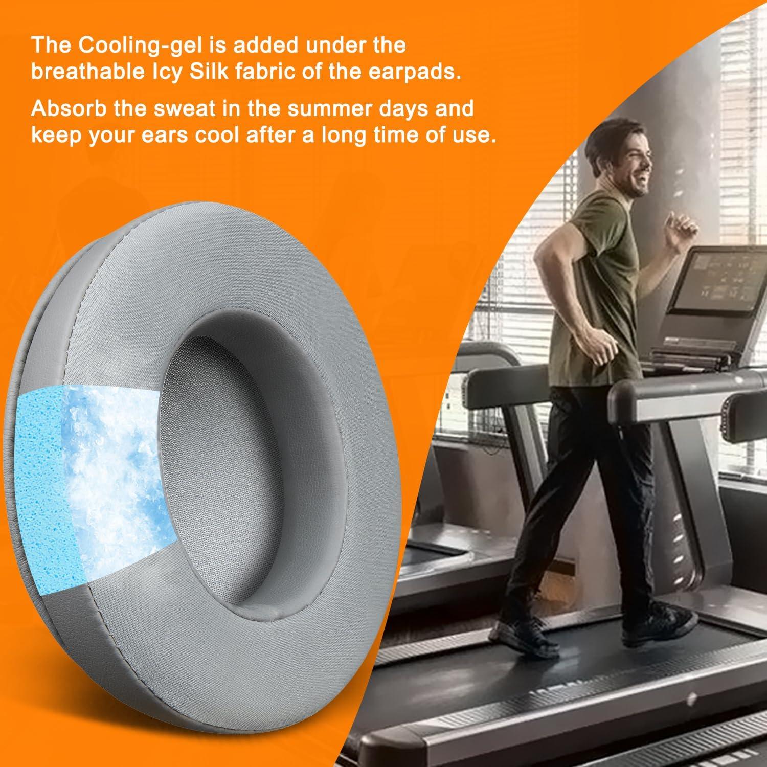 Almohadillas de Gel Refrigerante SOULWIT para Auriculares Razer Blackshark V2 X/Hyperspeed - Gris