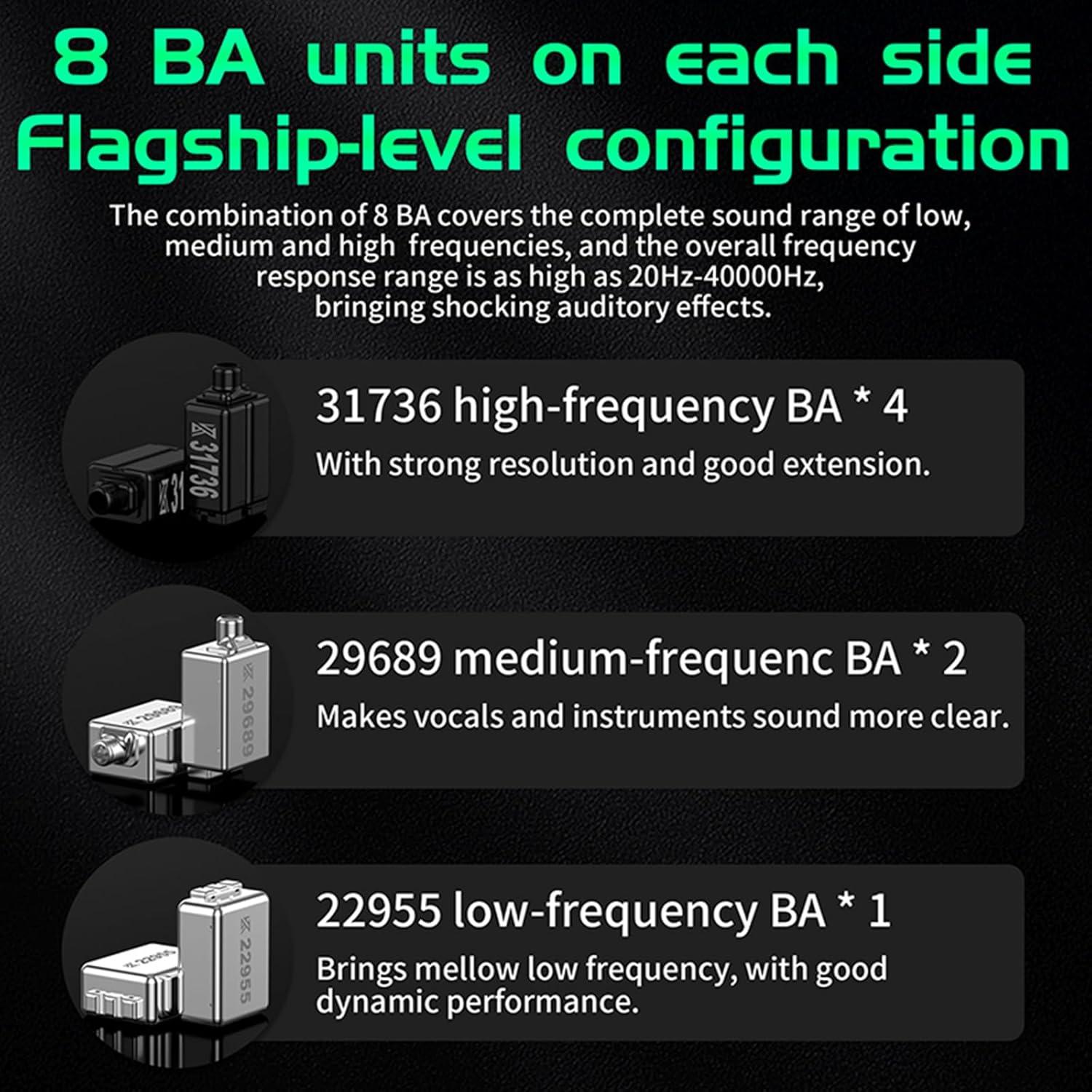 Auriculares in ear CCA KZ AS16 PRO 16BA HiFi 81.9g