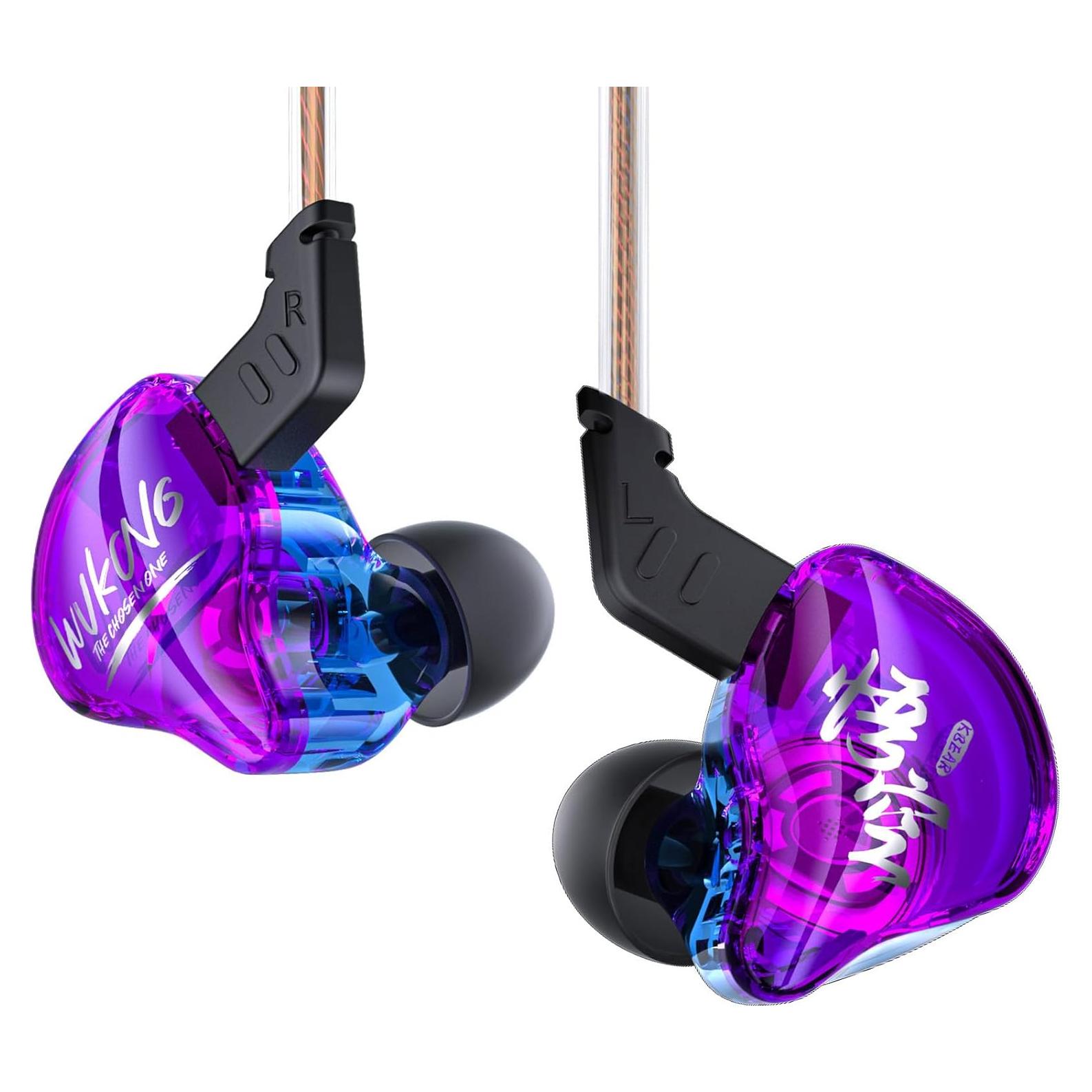 Auriculares KBEAR K01 In Ear HIFI Gaming 3.5mm Azul-Púrpura