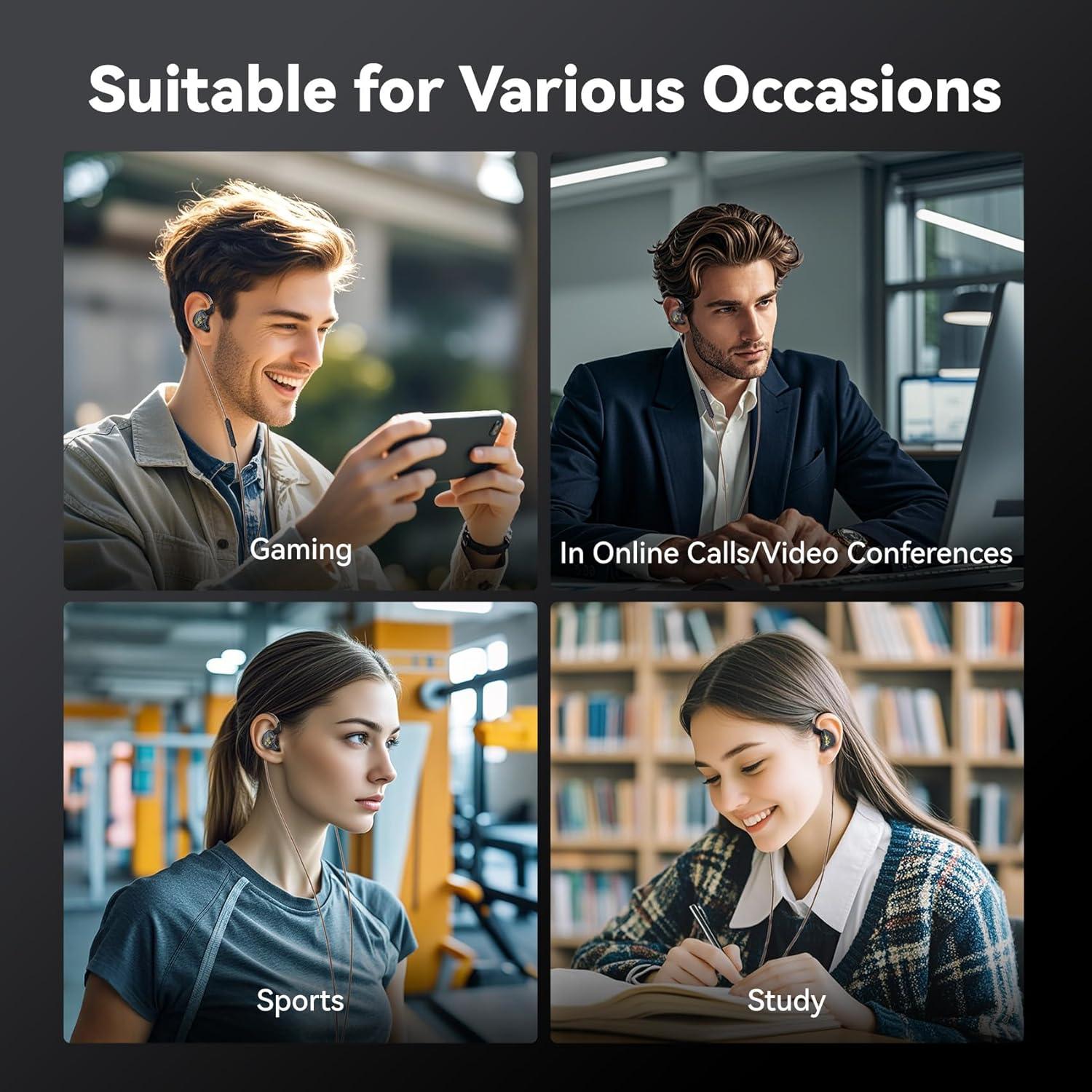 Auriculares KBEAR K01 In Ear HIFI Gaming 3.5mm Azul-Púrpura