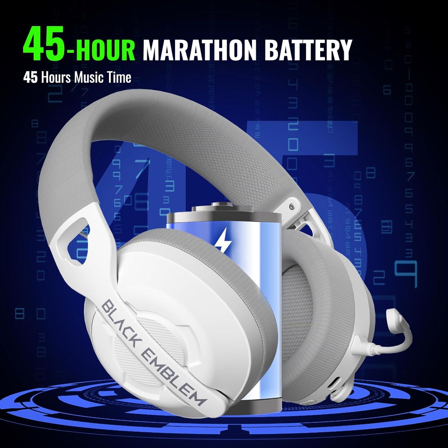 Auriculares Gaming Inalámbricos Black Emblem X2, 50H, Bluetooth 5.4