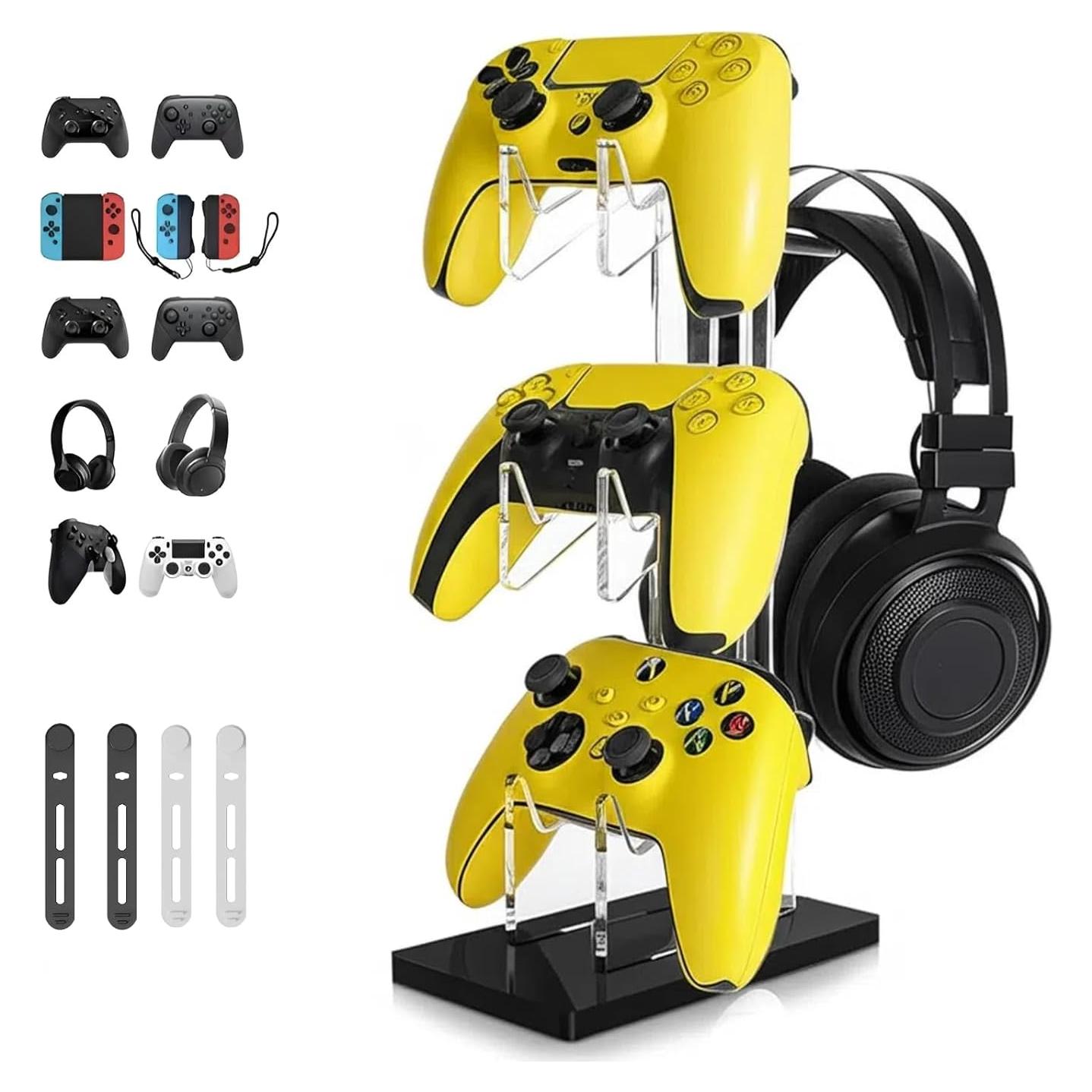 Soporte de Controlador y Auriculares MOKUYOBY 3 Niveles Acrílico Negro