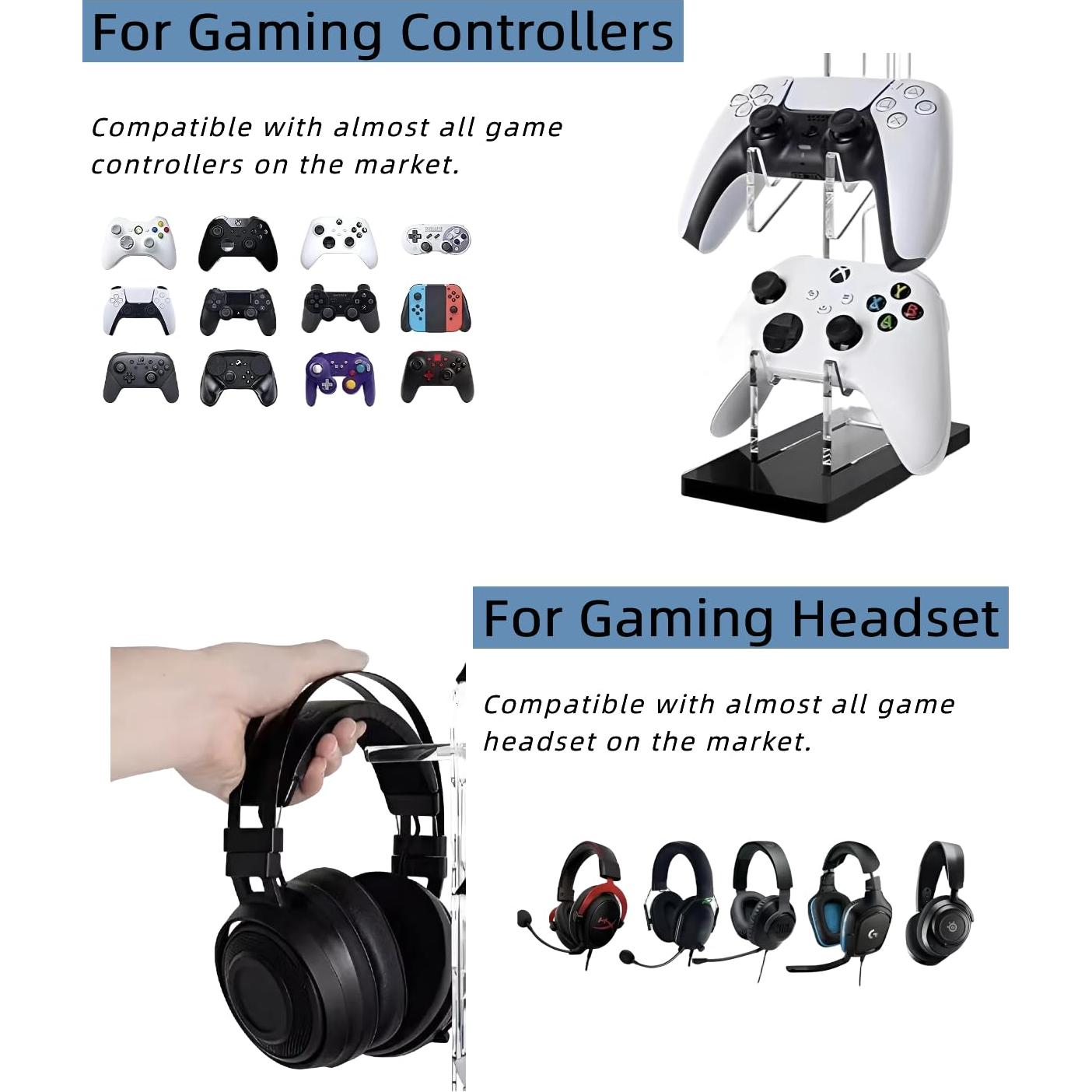 Soporte de Controlador y Auriculares MOKUYOBY 3 Niveles Acrílico Negro