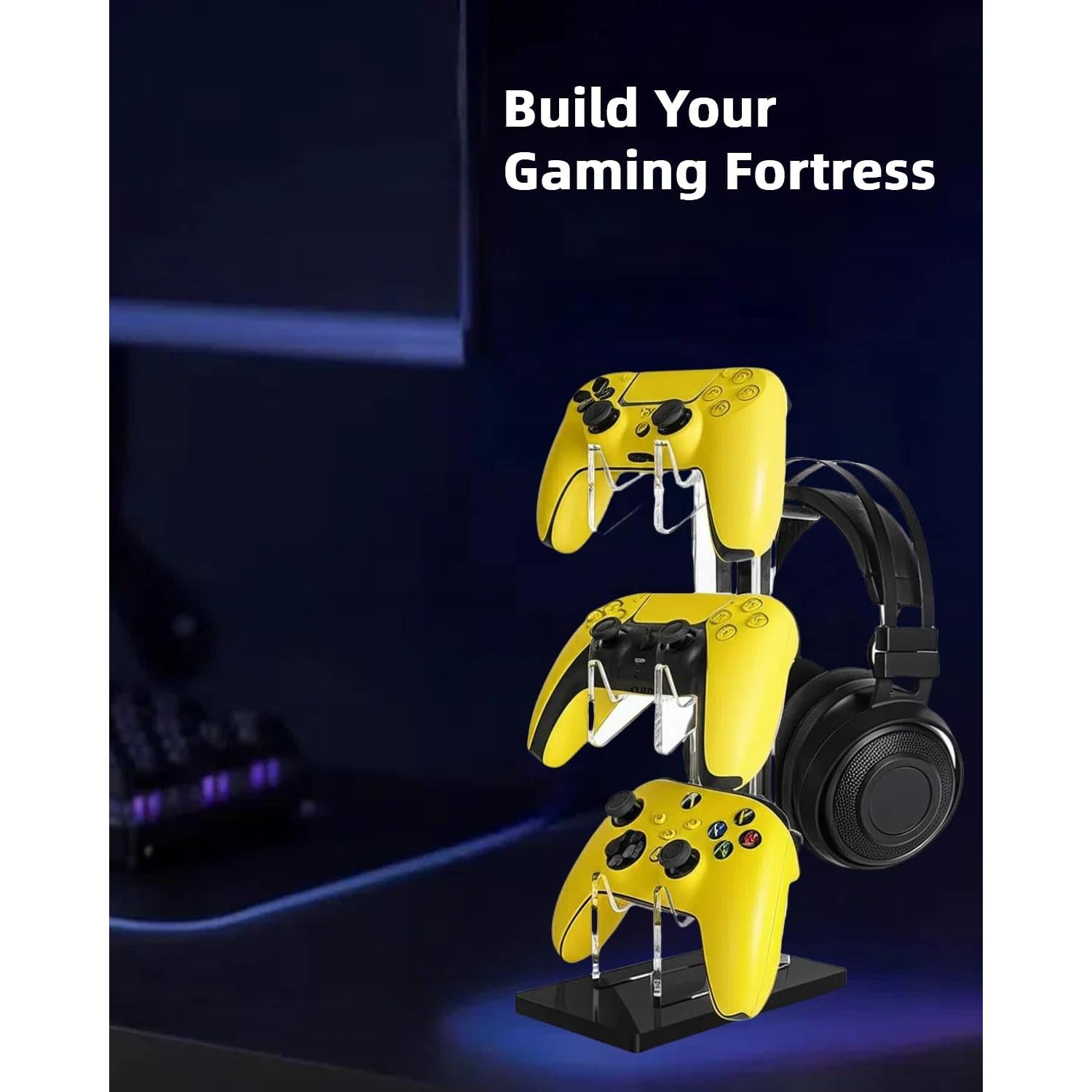 Soporte de Controlador y Auriculares MOKUYOBY 3 Niveles Acrílico Negro