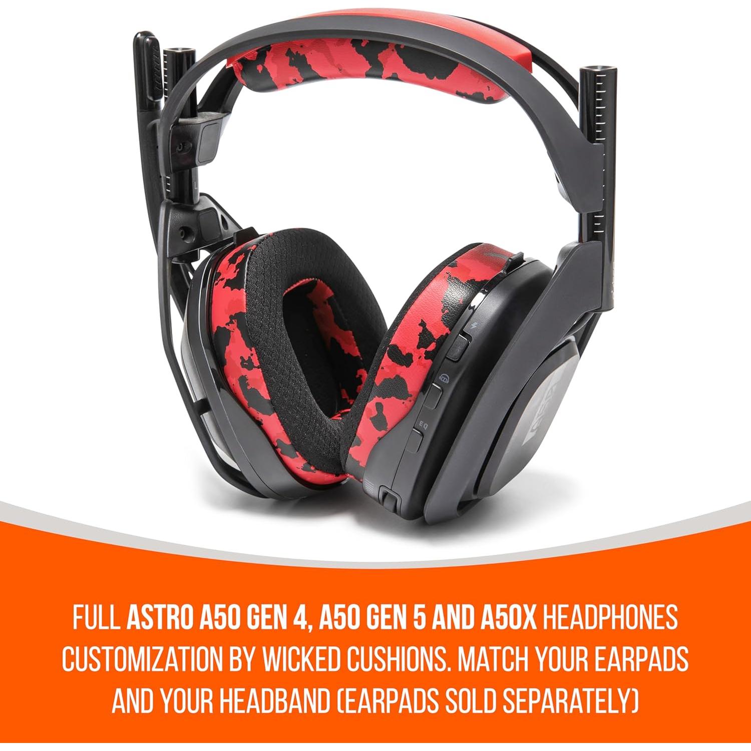 Reemplazo Diadema WC BandZ A50 para Astro A50 Gen 4/5 y A50X - Camuflaje Rojo
