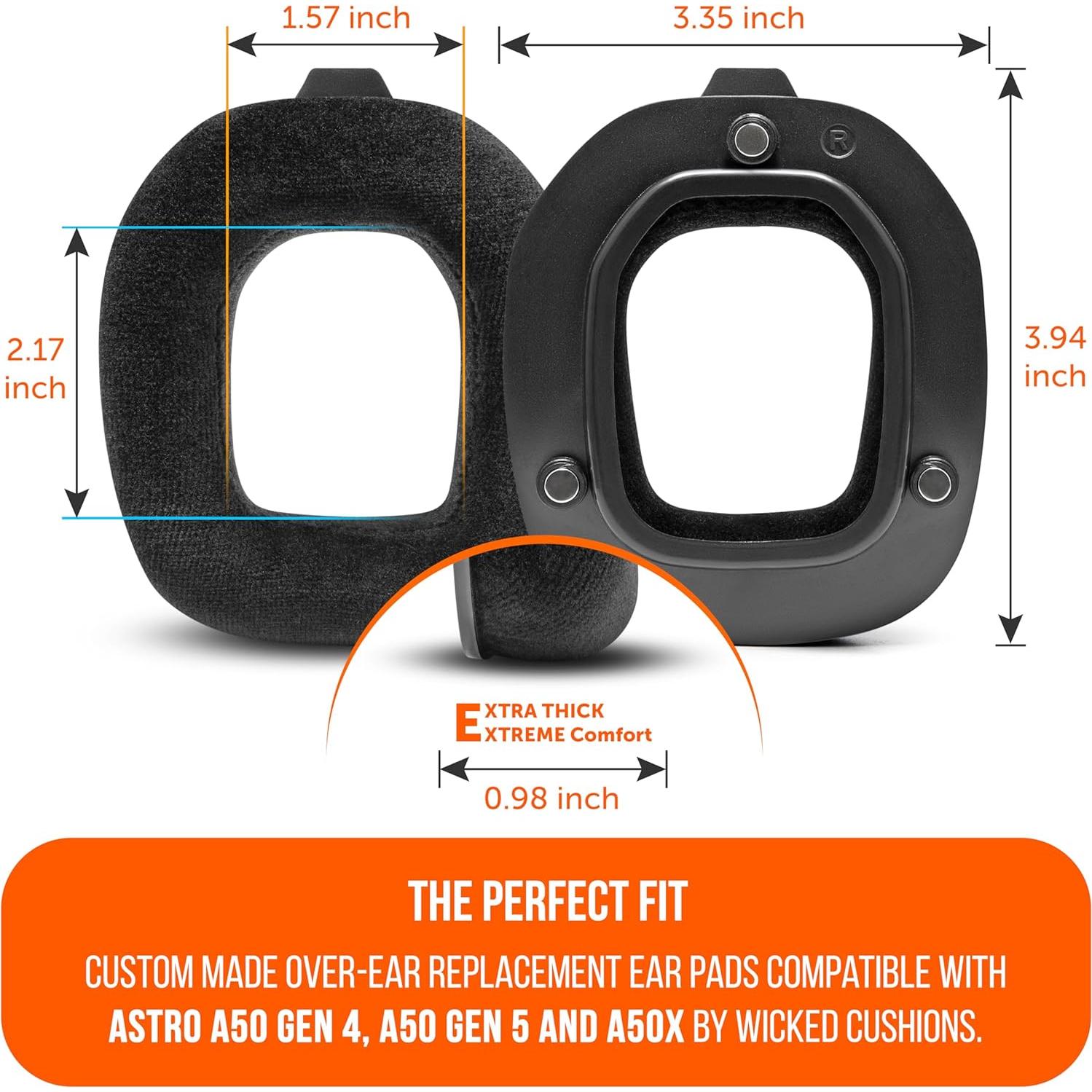 Almohadillas WC StealthZ A50 para Astro A50 Gen 4/5/A50X - Negro